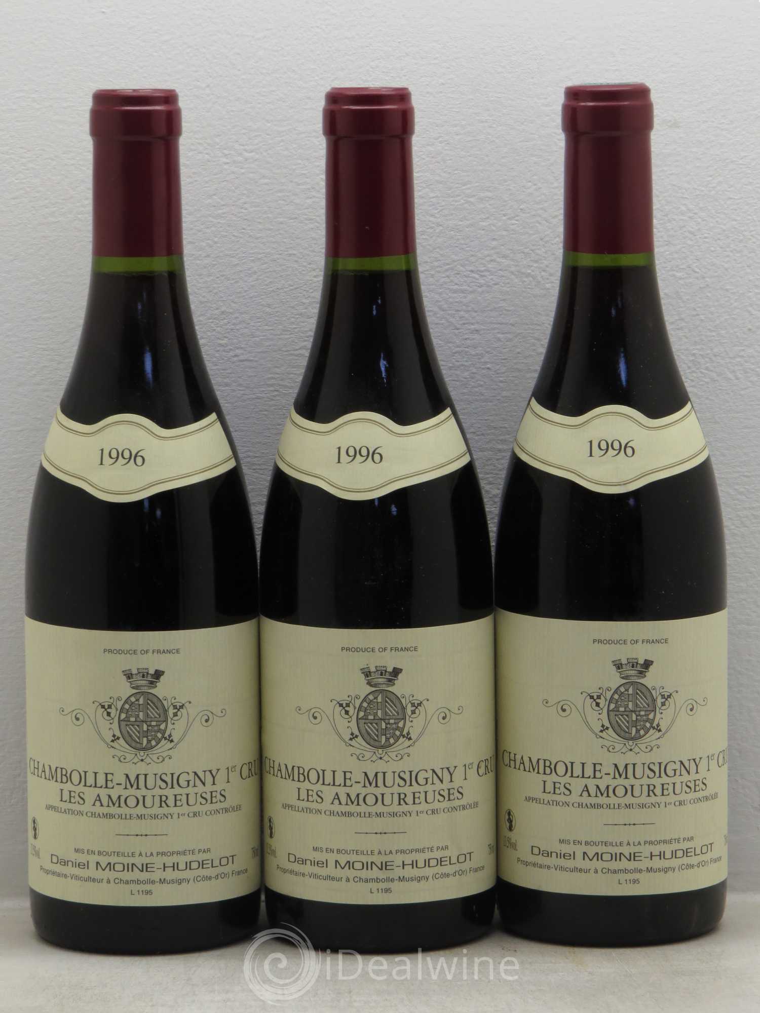 Chambolle-Musigny 1er Cru Les Amoureuses Moine-Hudelot (Domaine) 1996 - Lot de 3 bouteilles - 0