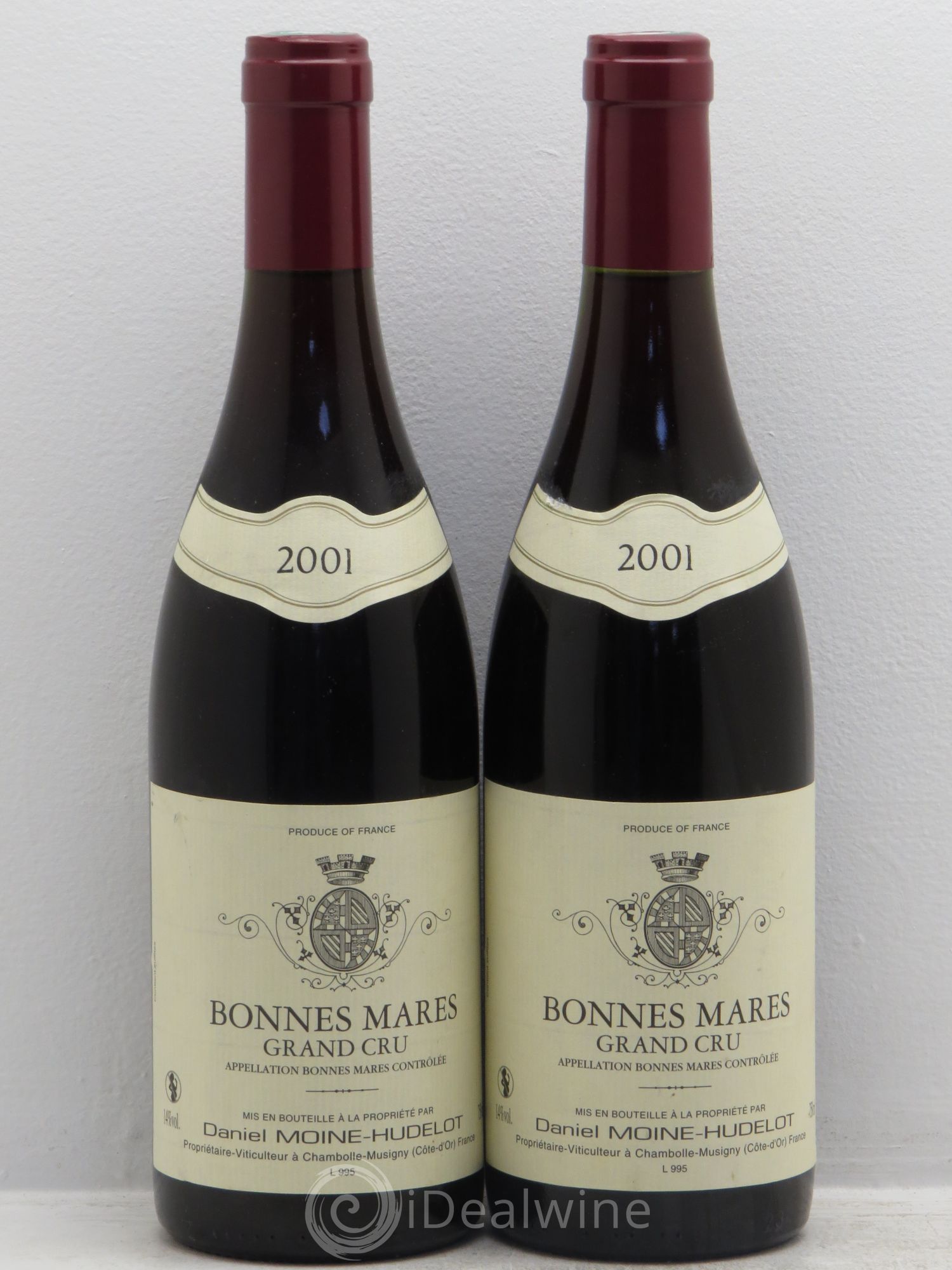 Bonnes-Mares Grand Cru Moine-Hudelot (Domaine) 2001 - Lot de 2 bouteilles - 0