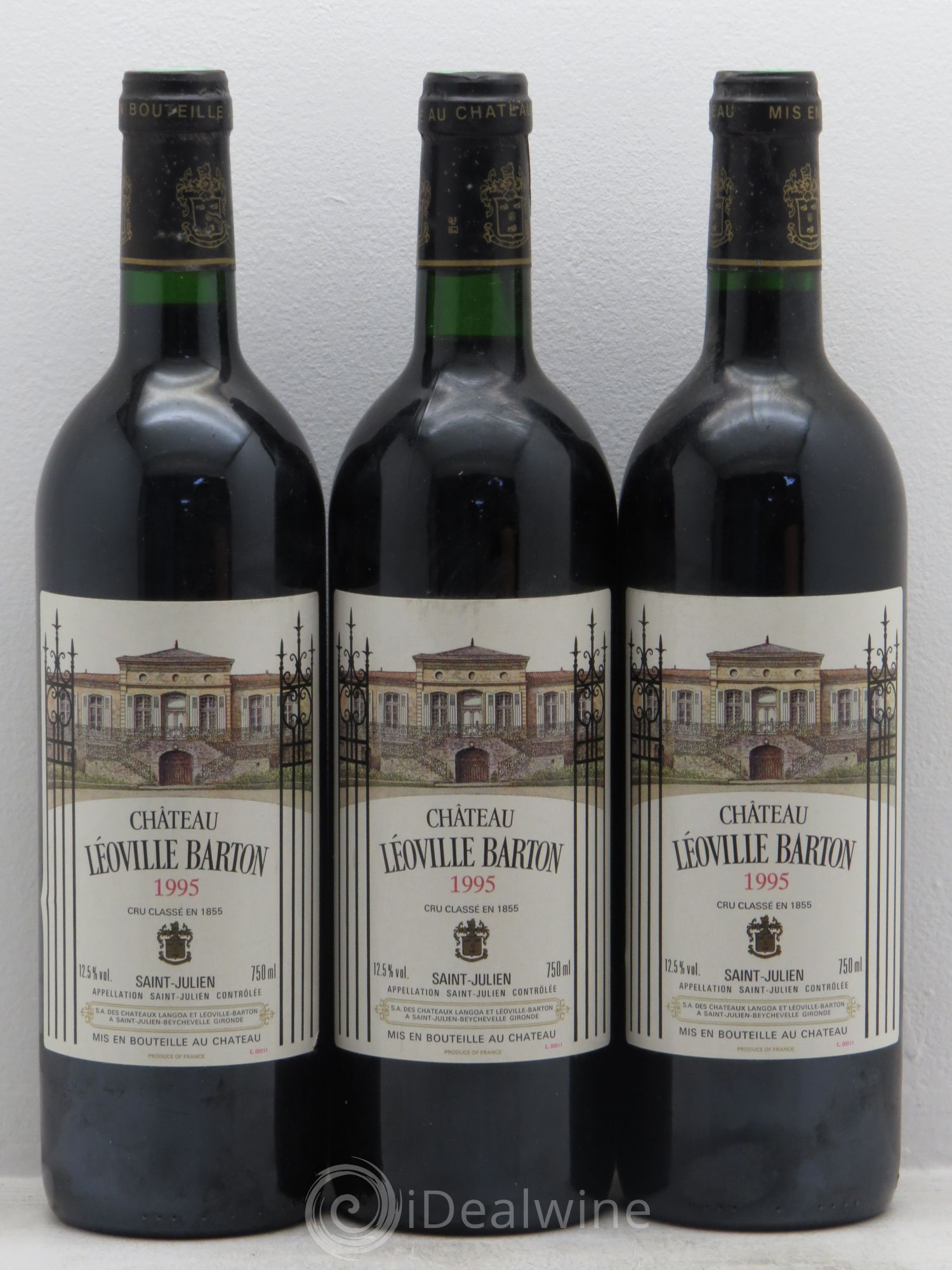 Château Léoville Barton 2ème Grand Cru Classé 1995 - Lot de 3 bouteilles - 0