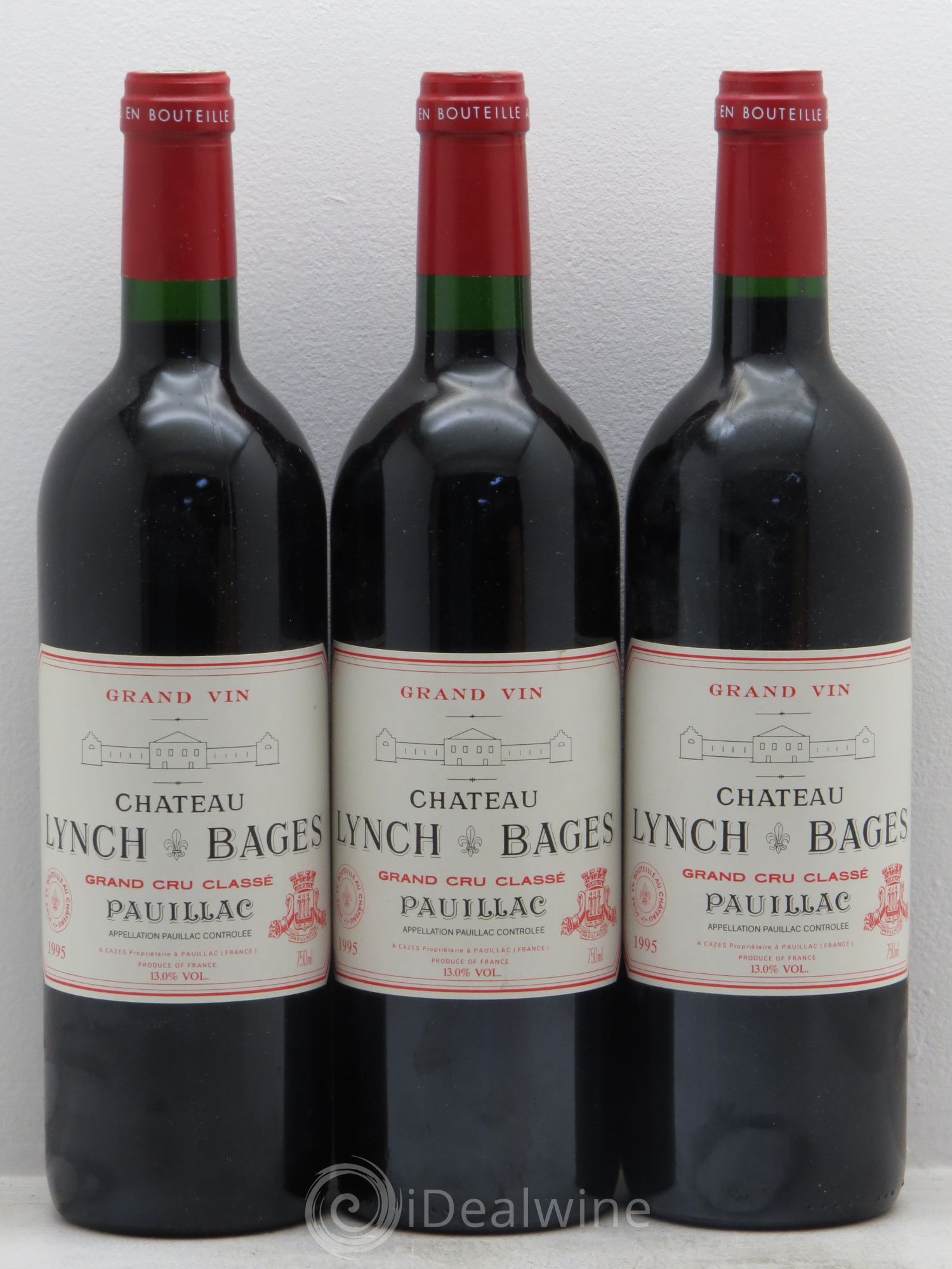 Château Lynch Bages 5ème Grand Cru Classé 1995 - Lot de 3 bouteilles - 0