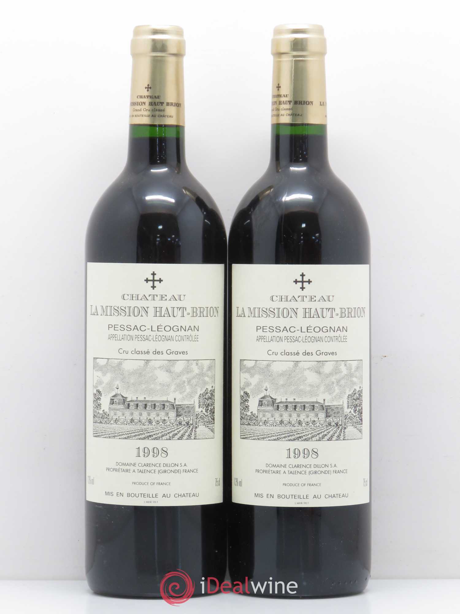 Château la Mission Haut-Brion Cru Classé de Graves 1998 - Lot de 2 bouteilles - 0
