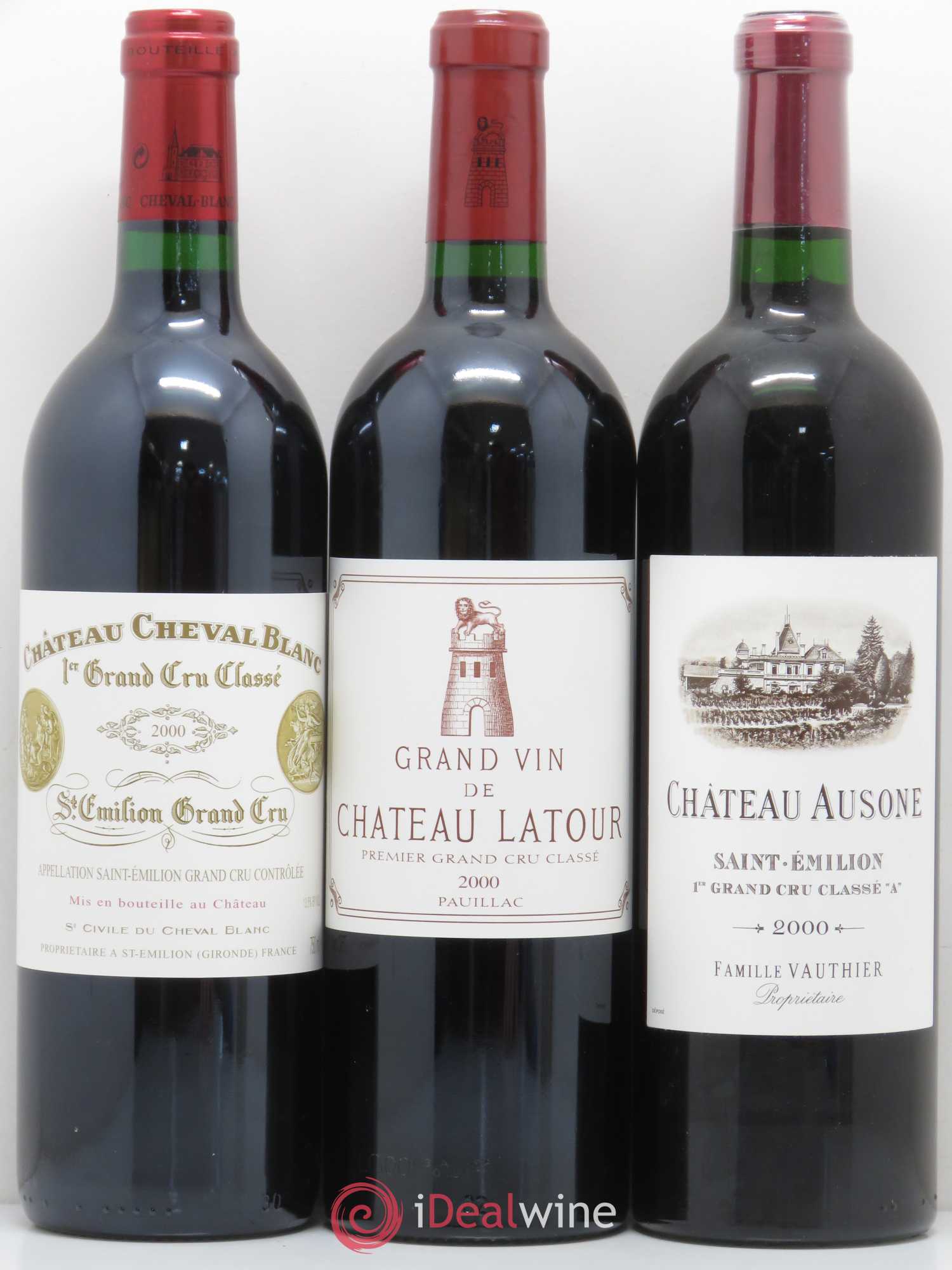 Caisse Duclot Latour - Margaux - Mouton Rothschild - Lafite Rothschild - Ausone - Cheval Blanc - Petrus - Haut Brion - La Mission Haut Brion 2000 - Posten von 9 Flaschen - 4
