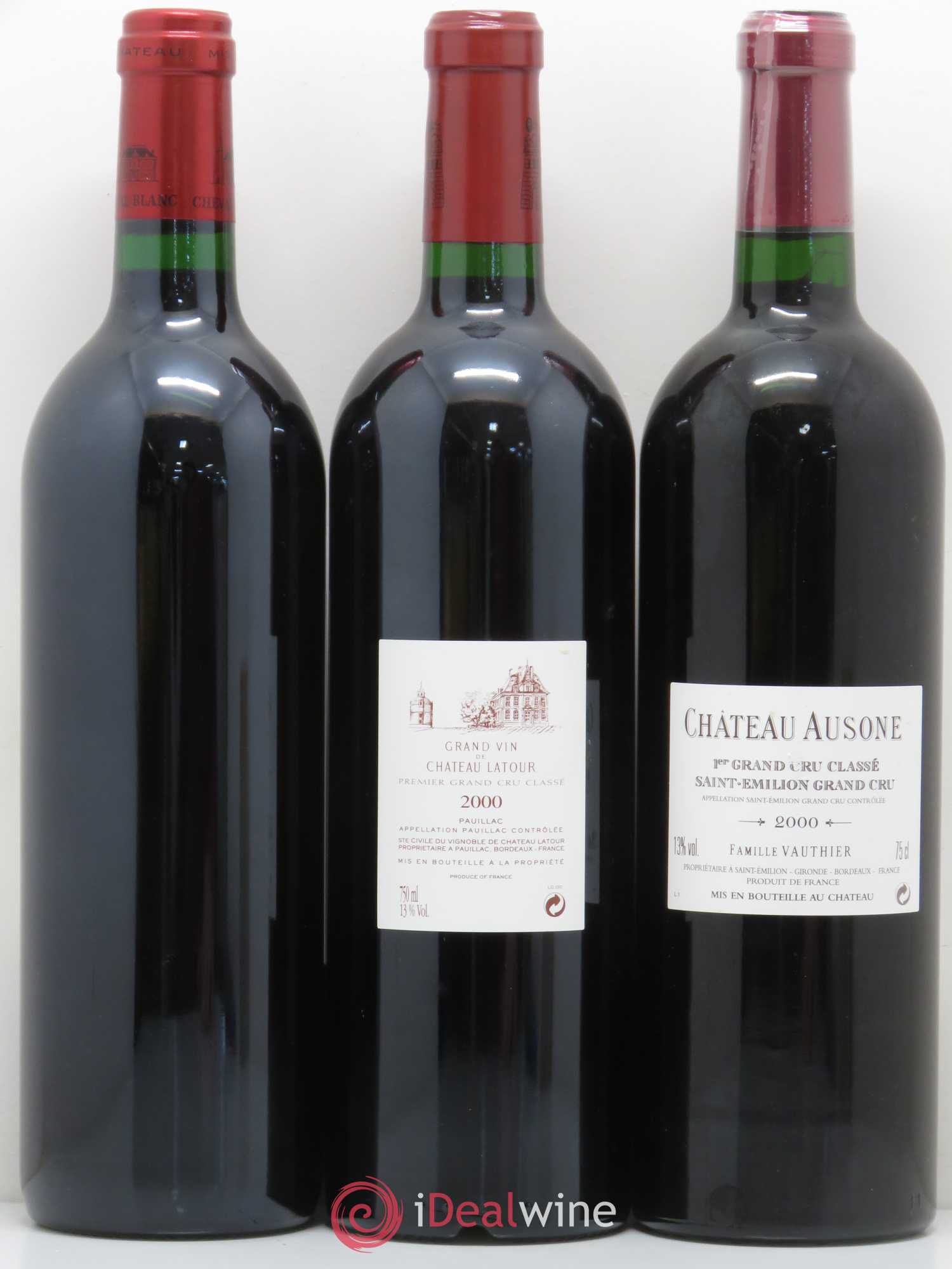 Caisse Duclot Latour - Margaux - Mouton Rothschild - Lafite Rothschild - Ausone - Cheval Blanc - Petrus - Haut Brion - La Mission Haut Brion 2000 - Posten von 9 Flaschen - 5