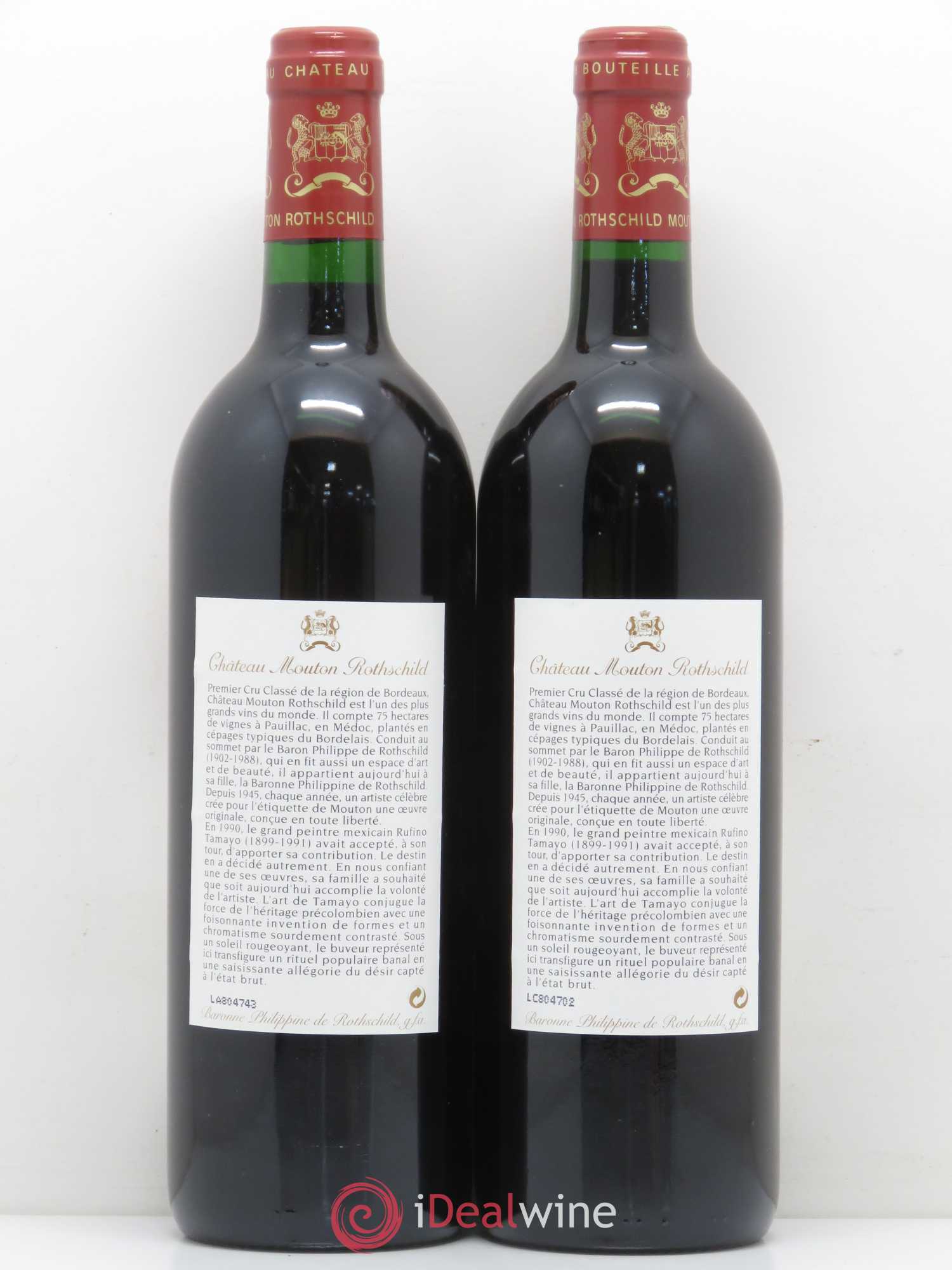 Château Mouton Rothschild 1er Grand Cru Classé 1998 - Lot de 2 bouteilles - 1
