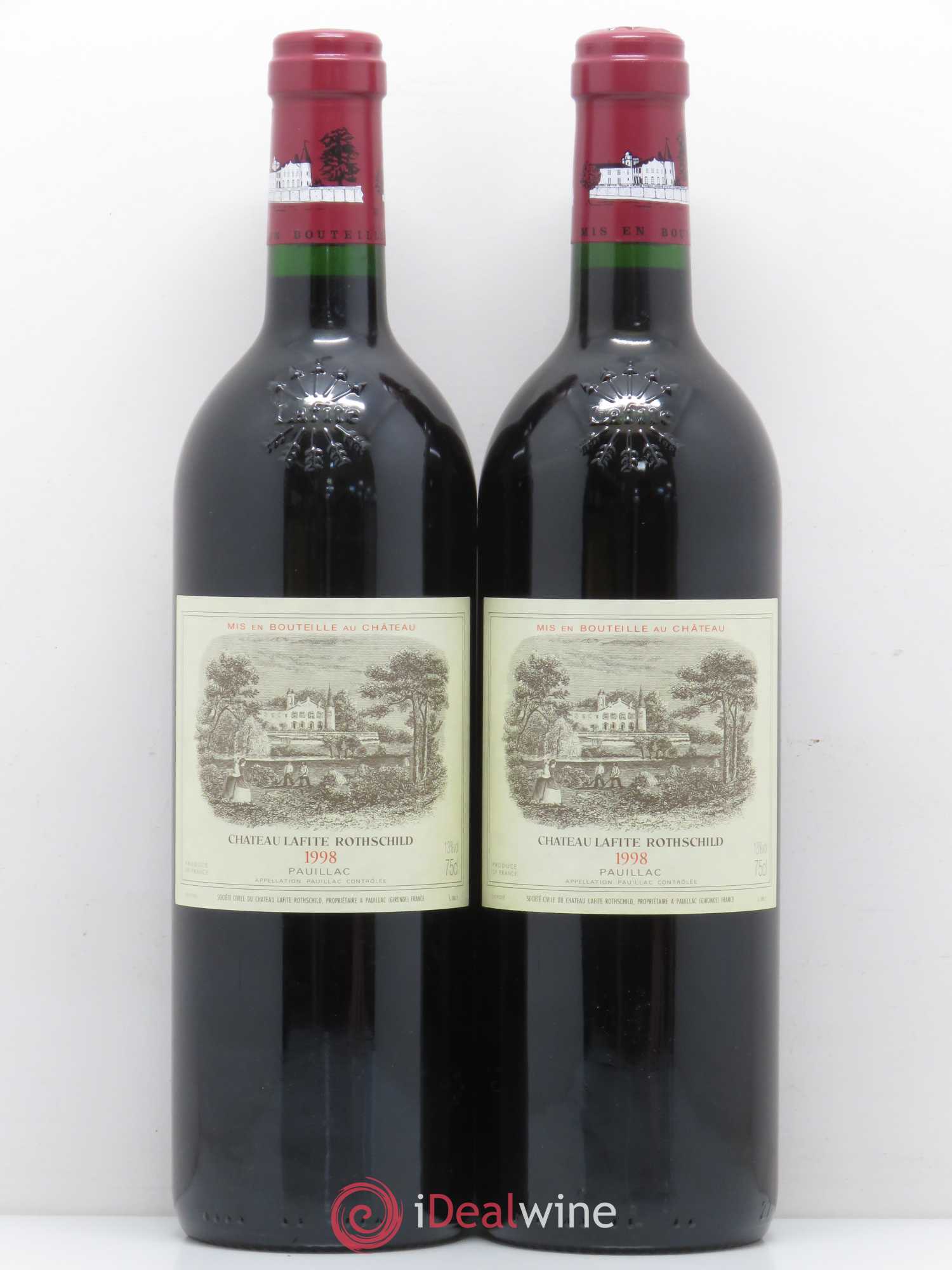 Château Lafite Rothschild 1er Grand Cru Classé 1998 - Lot de 2 bouteilles - 0
