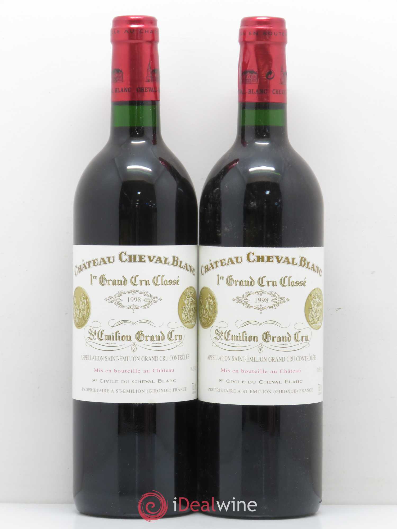 Château Cheval Blanc 1er Grand Cru Classé A 1998 - Lot de 2 bouteilles - 0