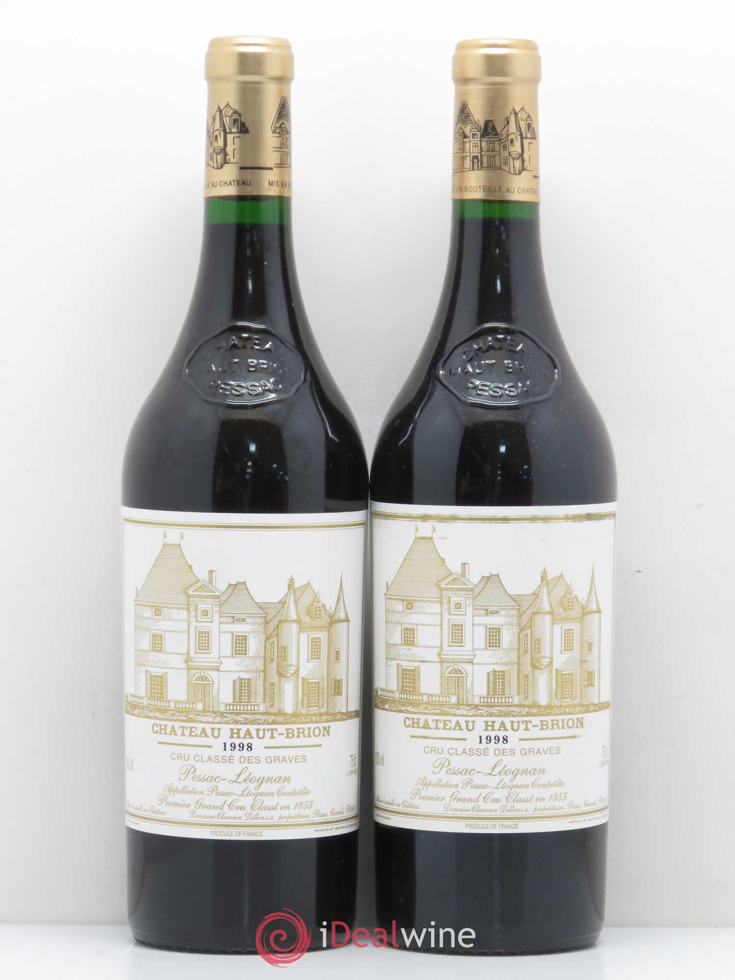 Château Haut Brion 1er Grand Cru Classé 1998 - Lot de 2 bouteilles - 0