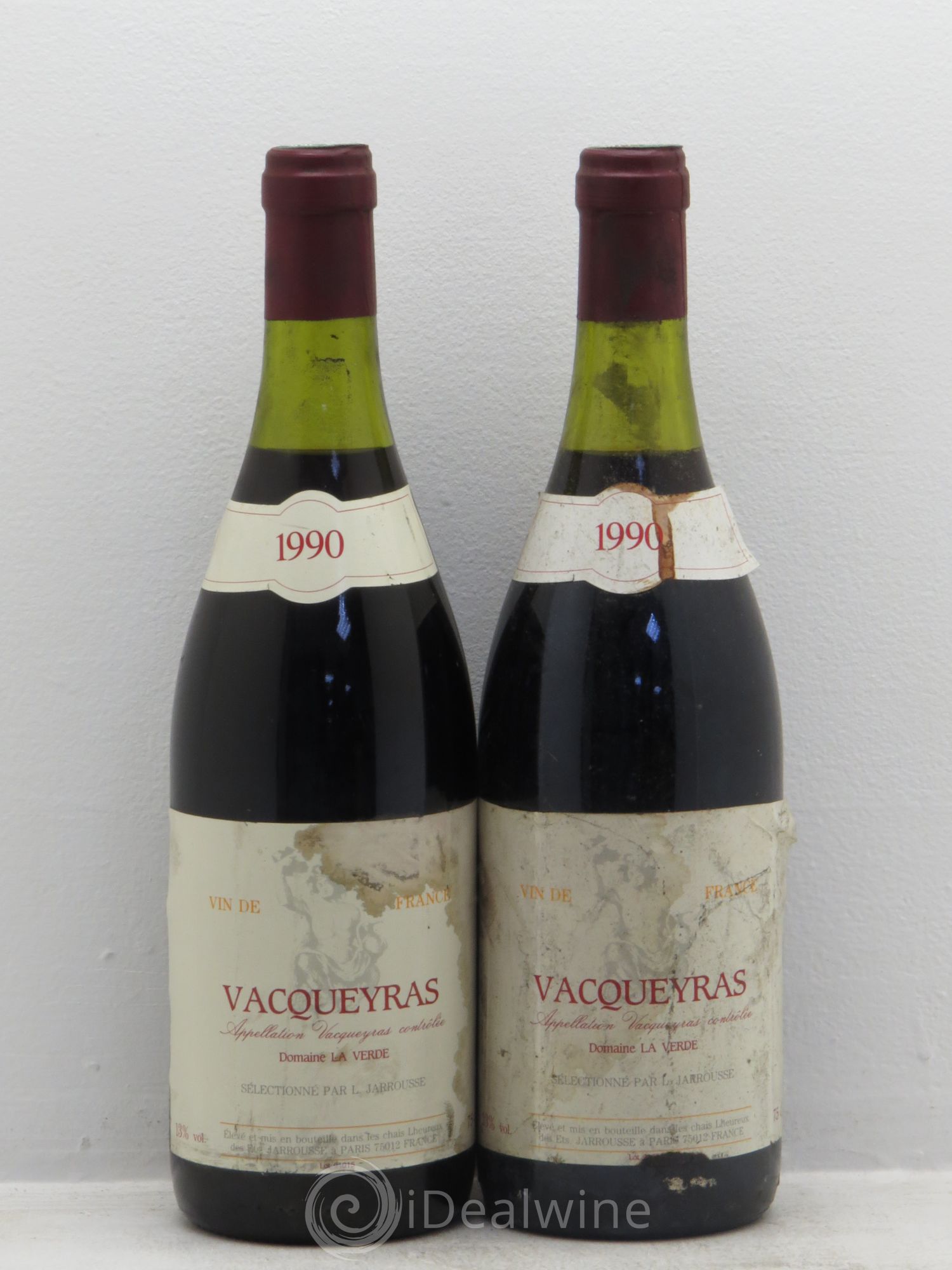 Vacqueyras Domaine de la Verde 1990 - Posten von 2 Flaschen - 0