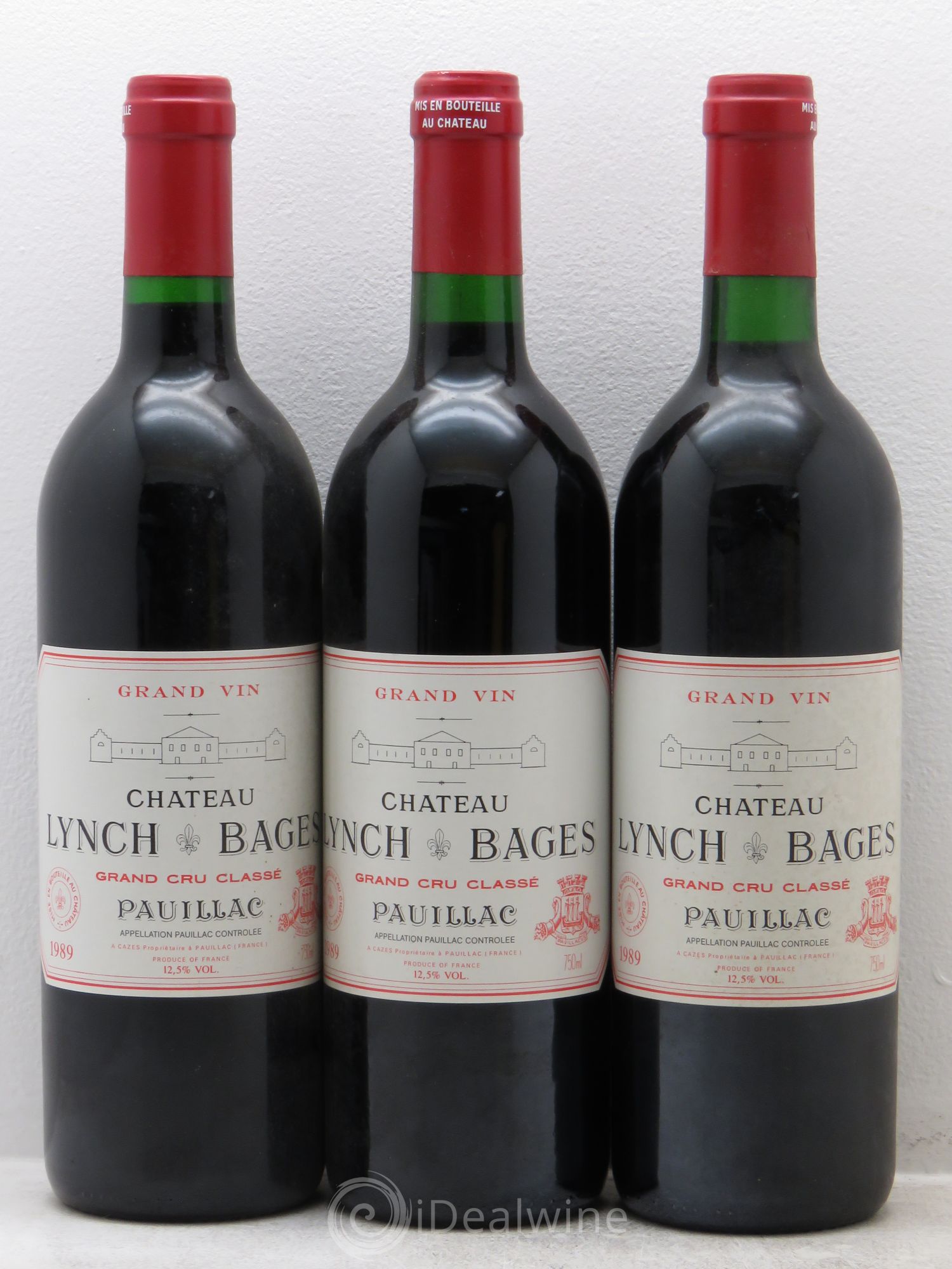 Château Lynch Bages 5ème Grand Cru Classé 1989 - Lot de 3 bouteilles - 0