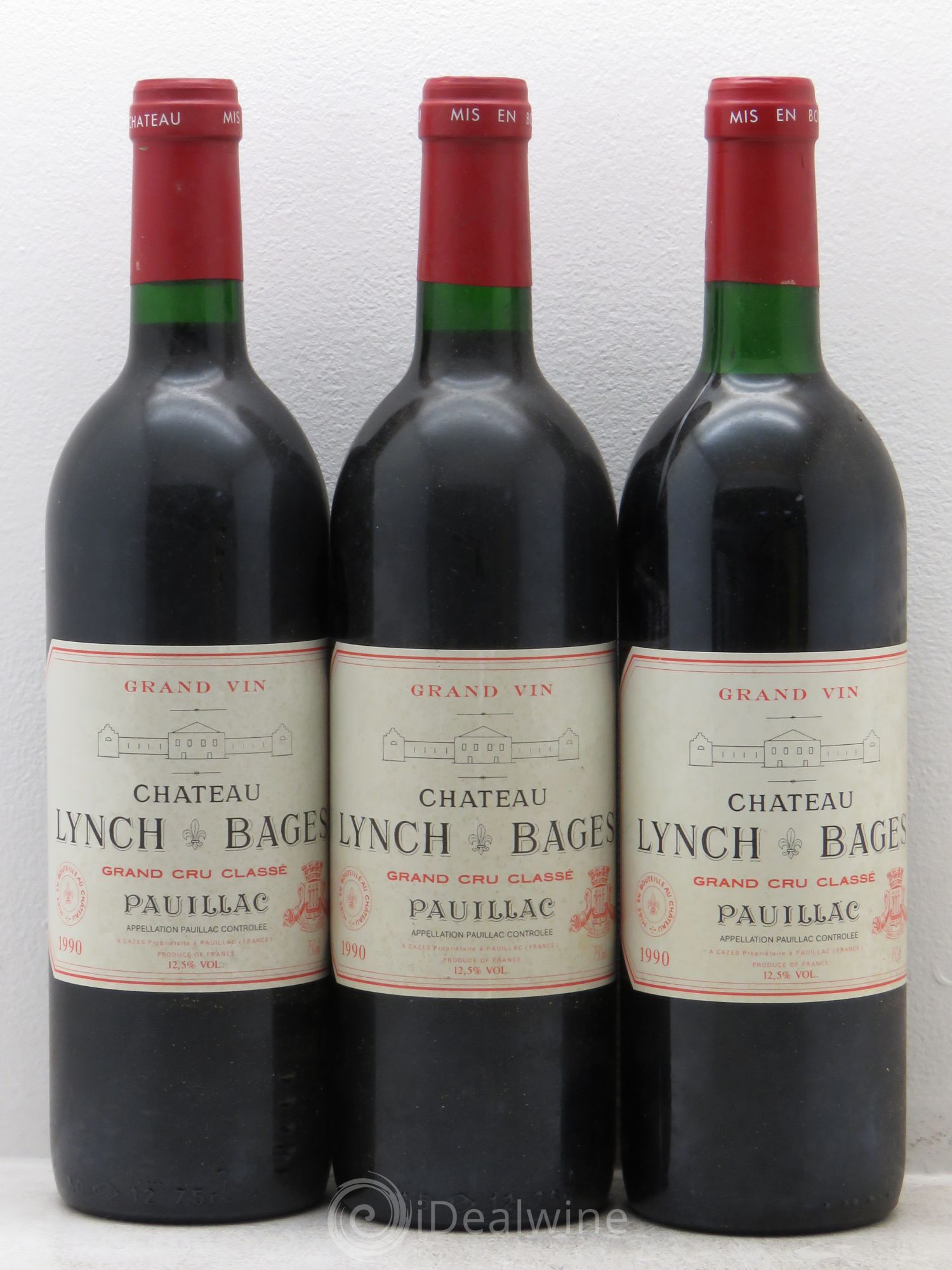 Château Lynch Bages 5ème Grand Cru Classé 1990 - Lot de 3 bouteilles - 0
