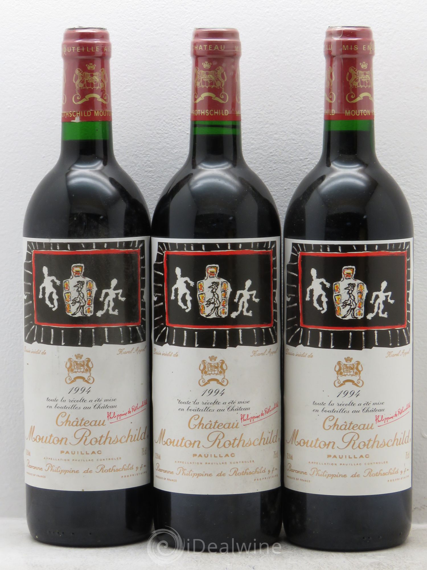 Château Mouton Rothschild 1er Grand Cru Classé 1994 - Lot de 3 bouteilles - 0