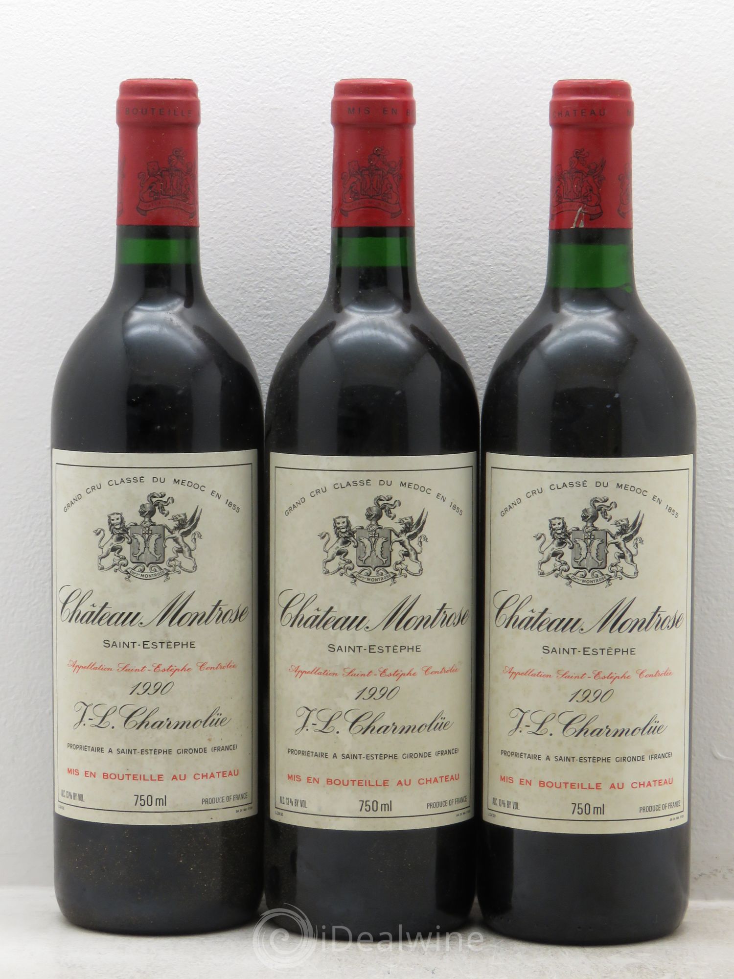 Château Montrose 2ème Grand Cru Classé 1990 - Lot de 3 bouteilles - 0