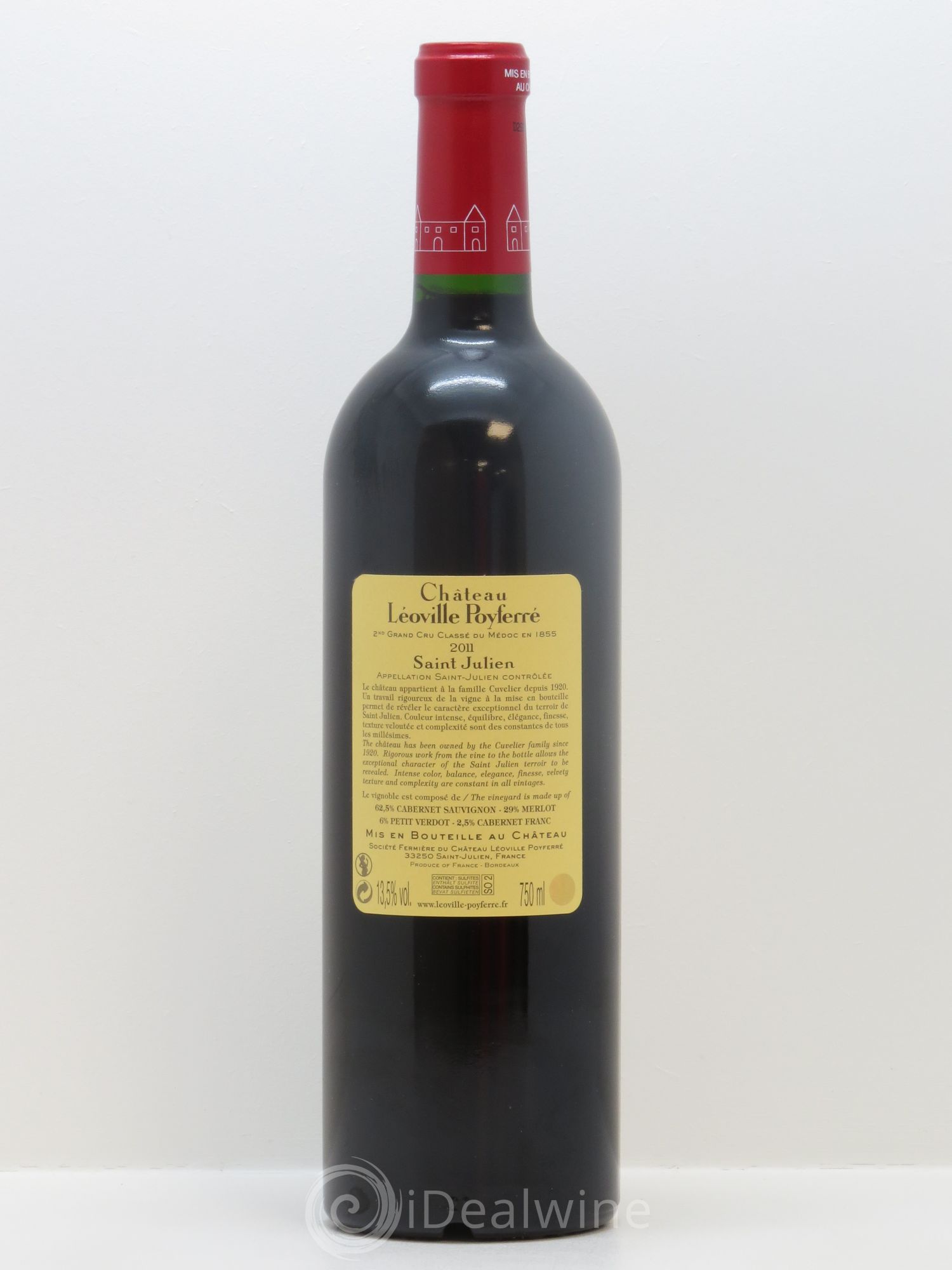 Château Léoville Poyferré 2ème Grand Cru Classé 2011 - Lot de 1 bouteille - 1