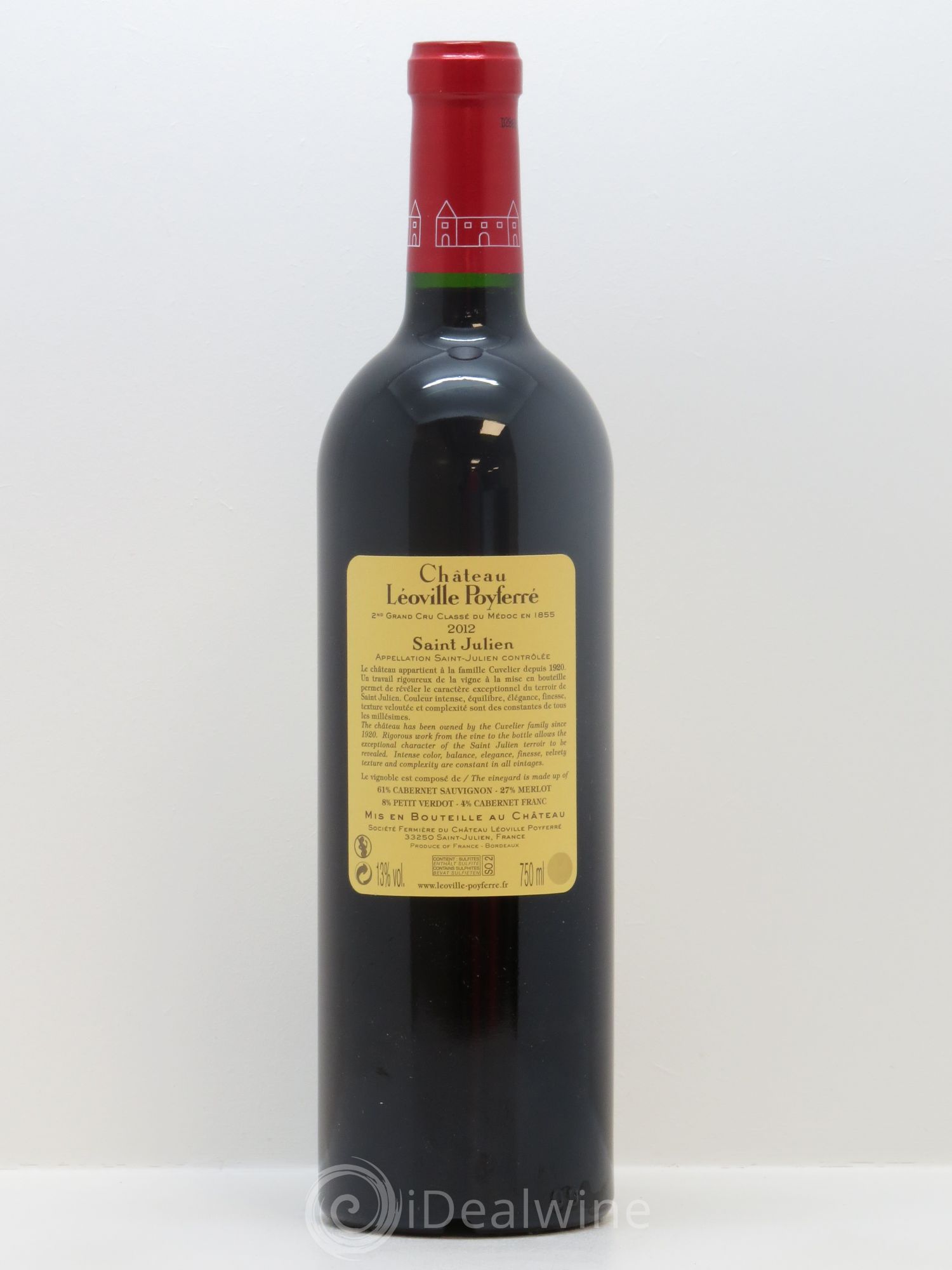 Château Léoville Poyferré 2ème Grand Cru Classé 2012 - Lot de 1 bouteille - 1