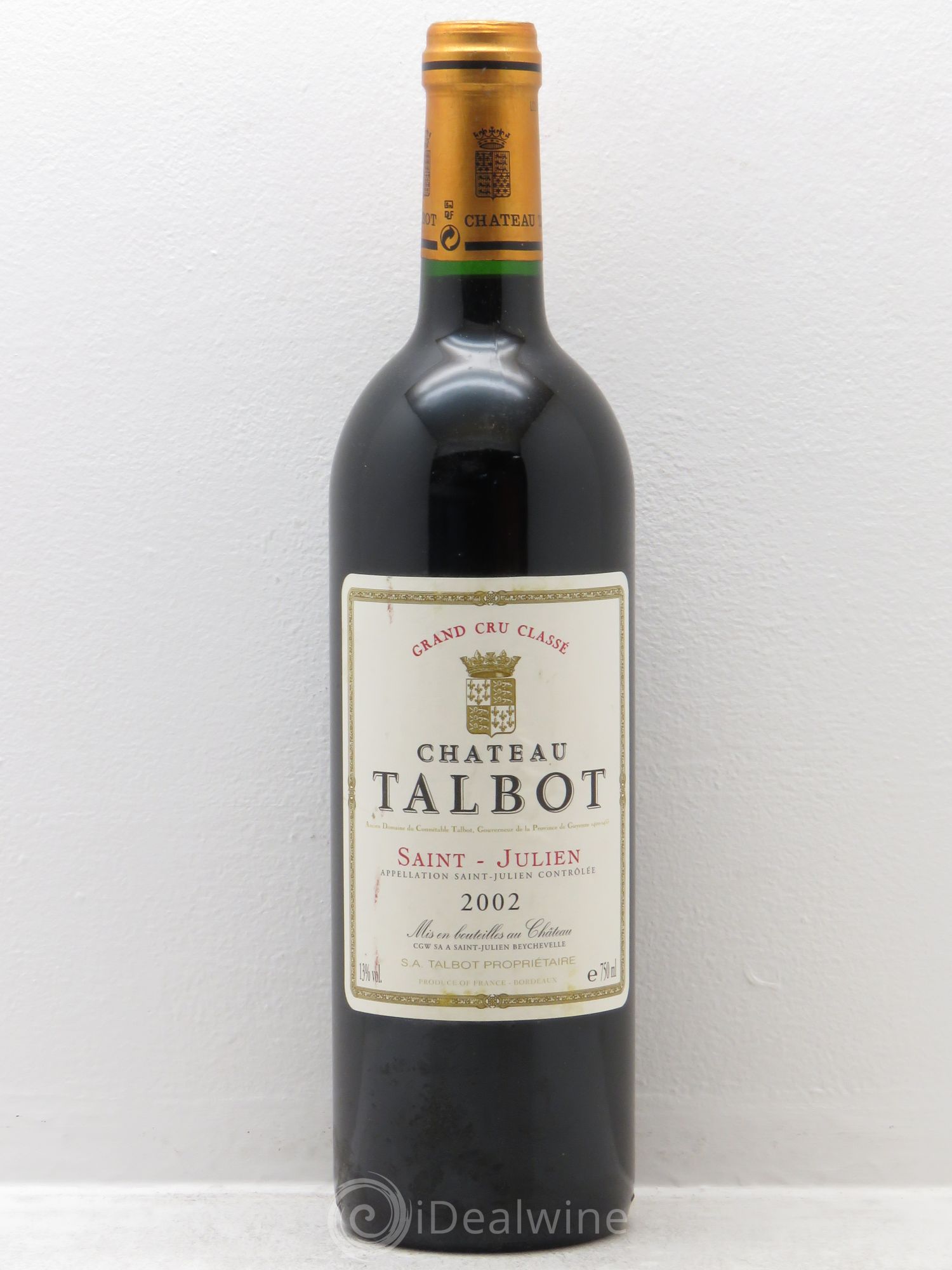 Château Talbot 4ème Grand Cru Classé 2002 - Lot de 1 bouteille - 0