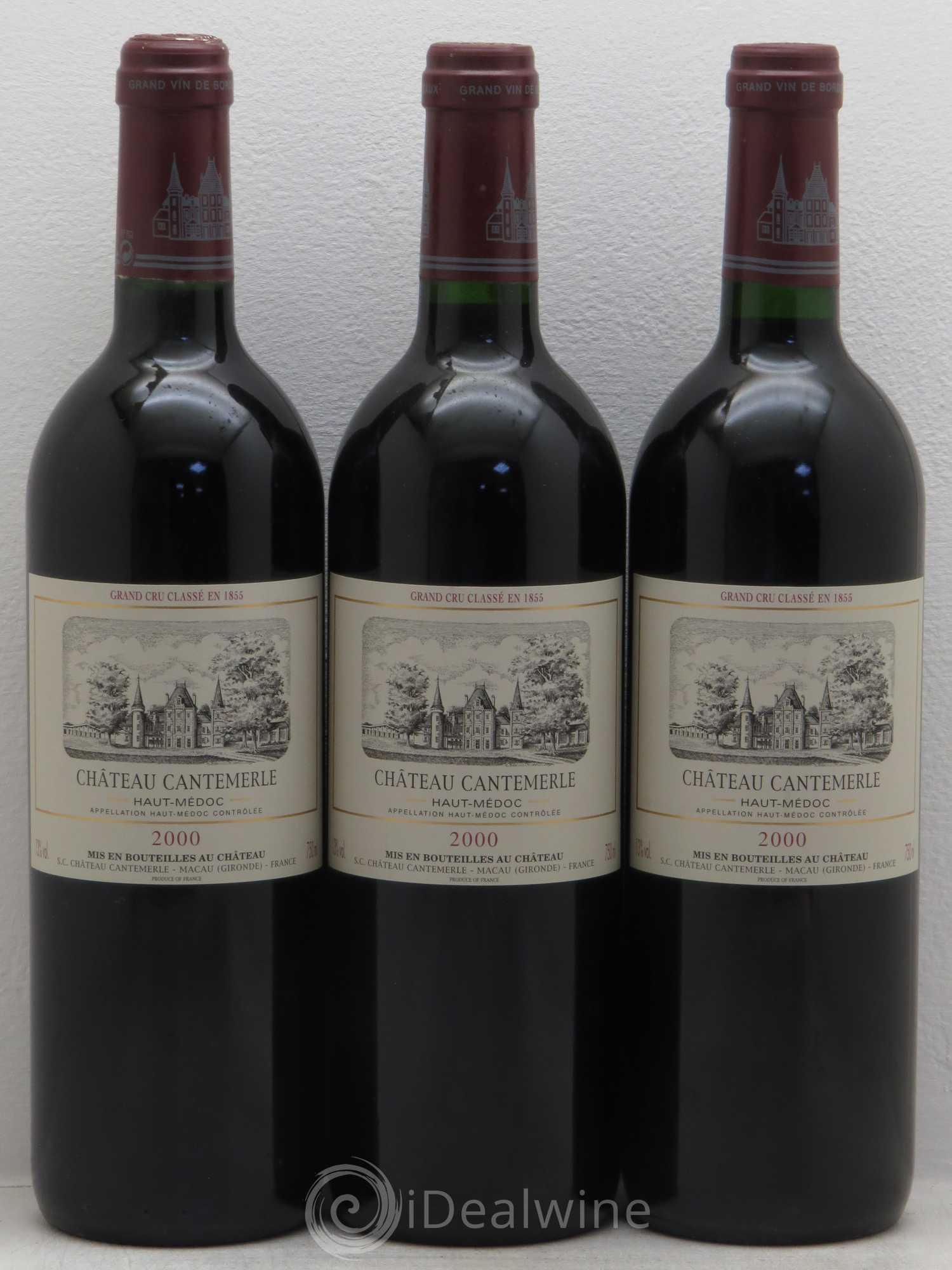 Château Cantemerle 5ème Grand Cru Classé 2000 - Lot de 3 bouteilles - 0