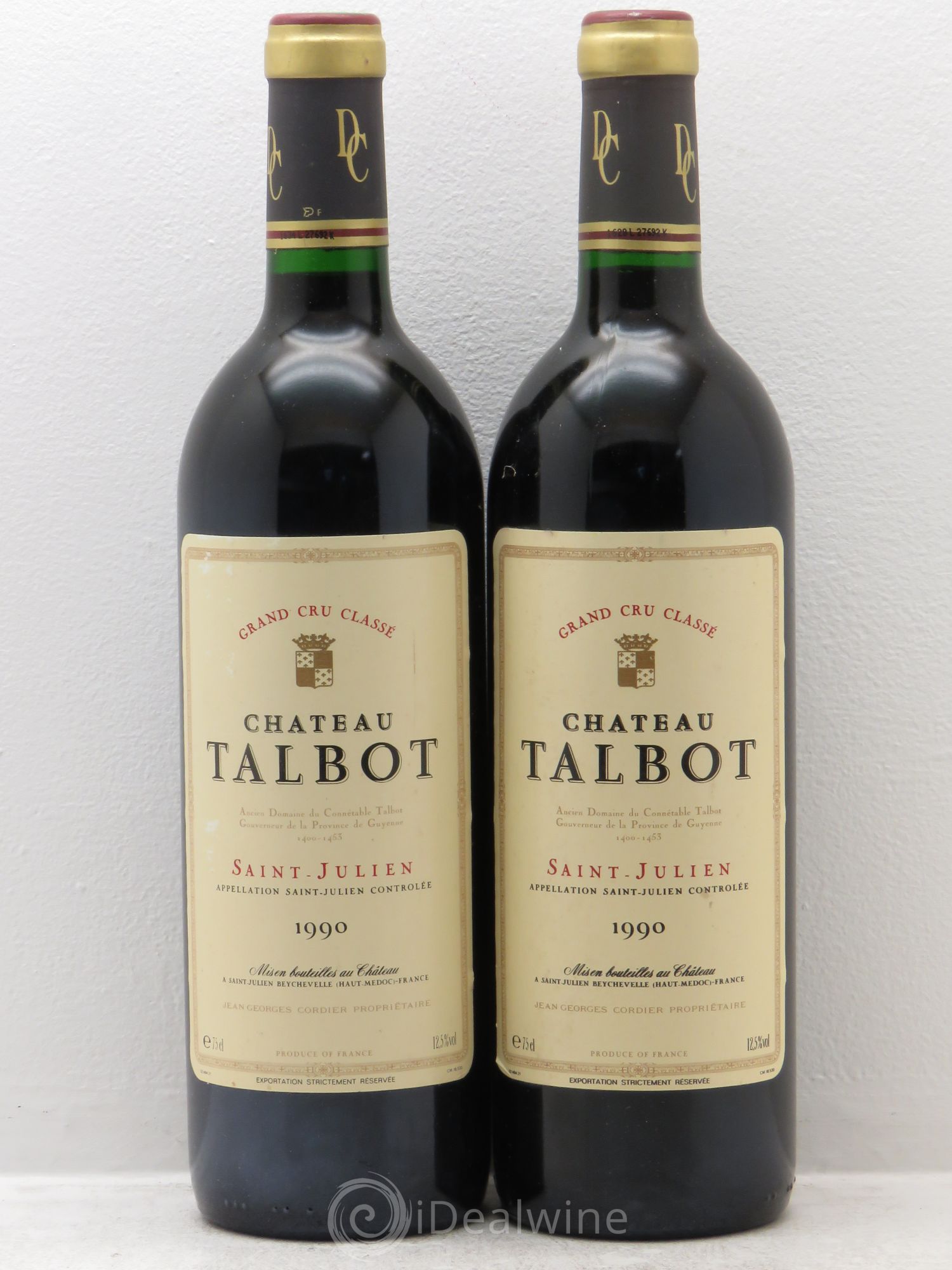 Château Talbot 4ème Grand Cru Classé 1990 - Lot de 2 bouteilles - 0