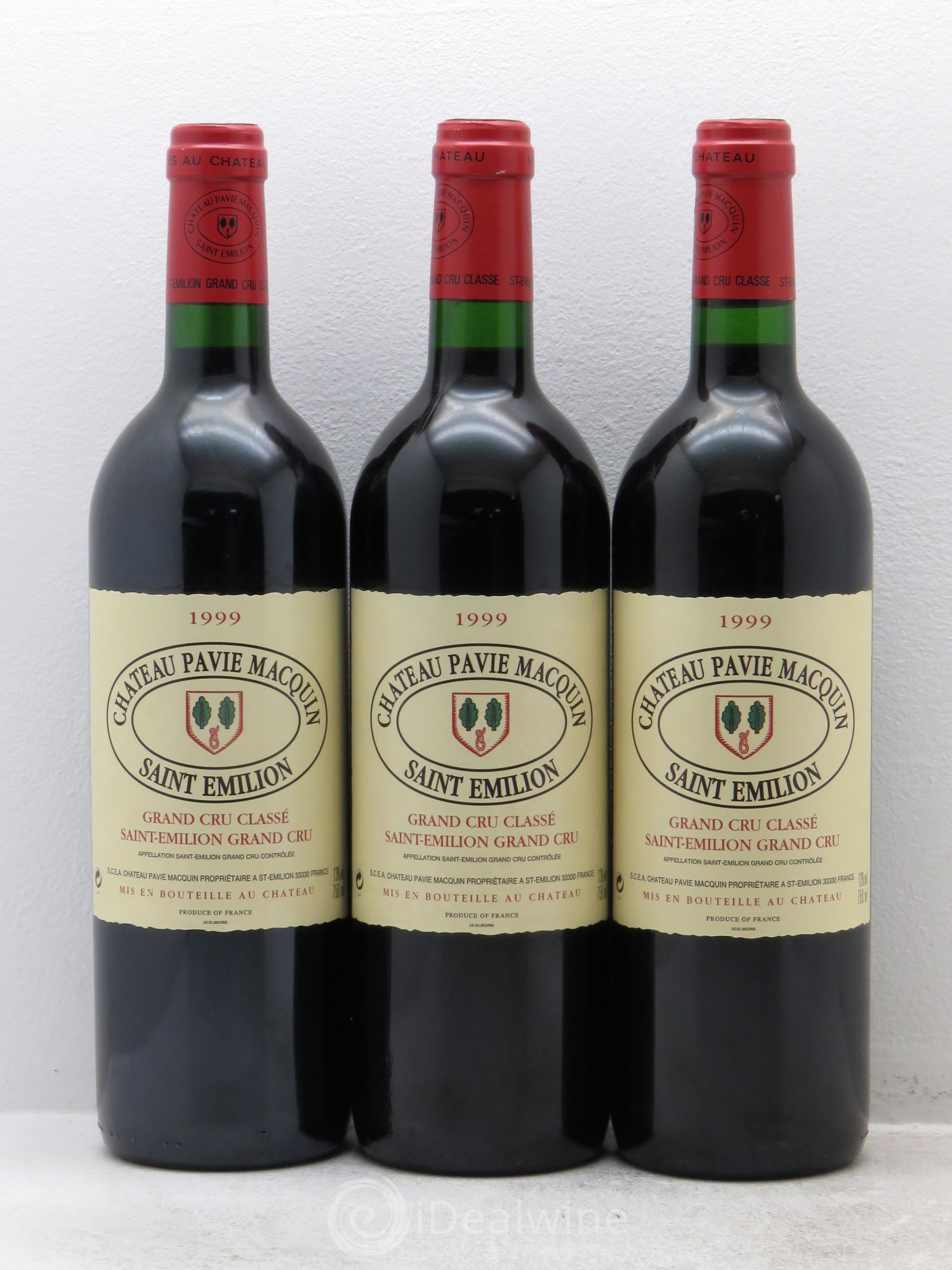 Château Pavie Macquin 1er Grand Cru Classé B 1999 - Lot de 3 bouteilles - 0