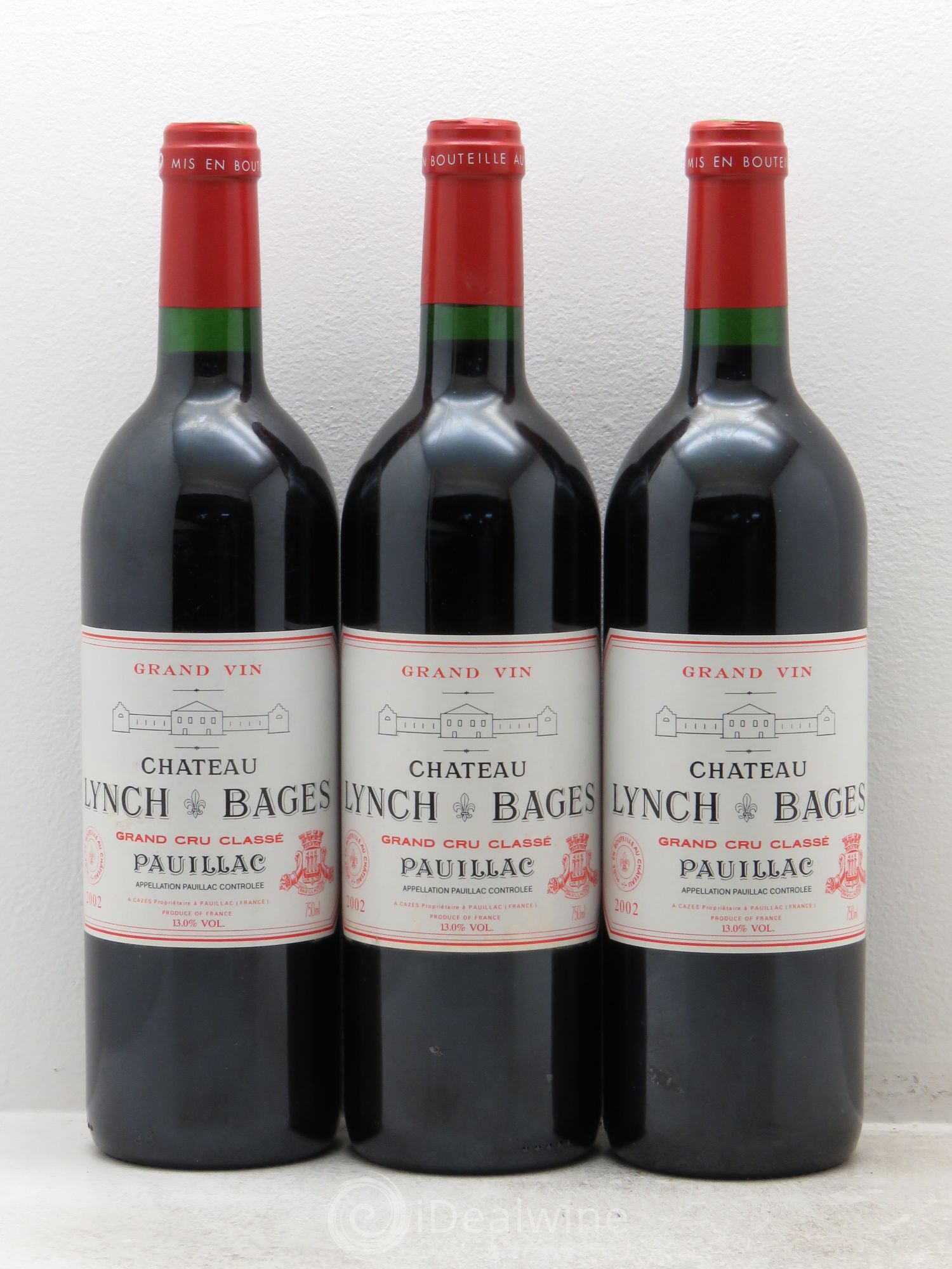 Château Lynch Bages 5ème Grand Cru Classé 2002 - Lot de 3 bouteilles - 0