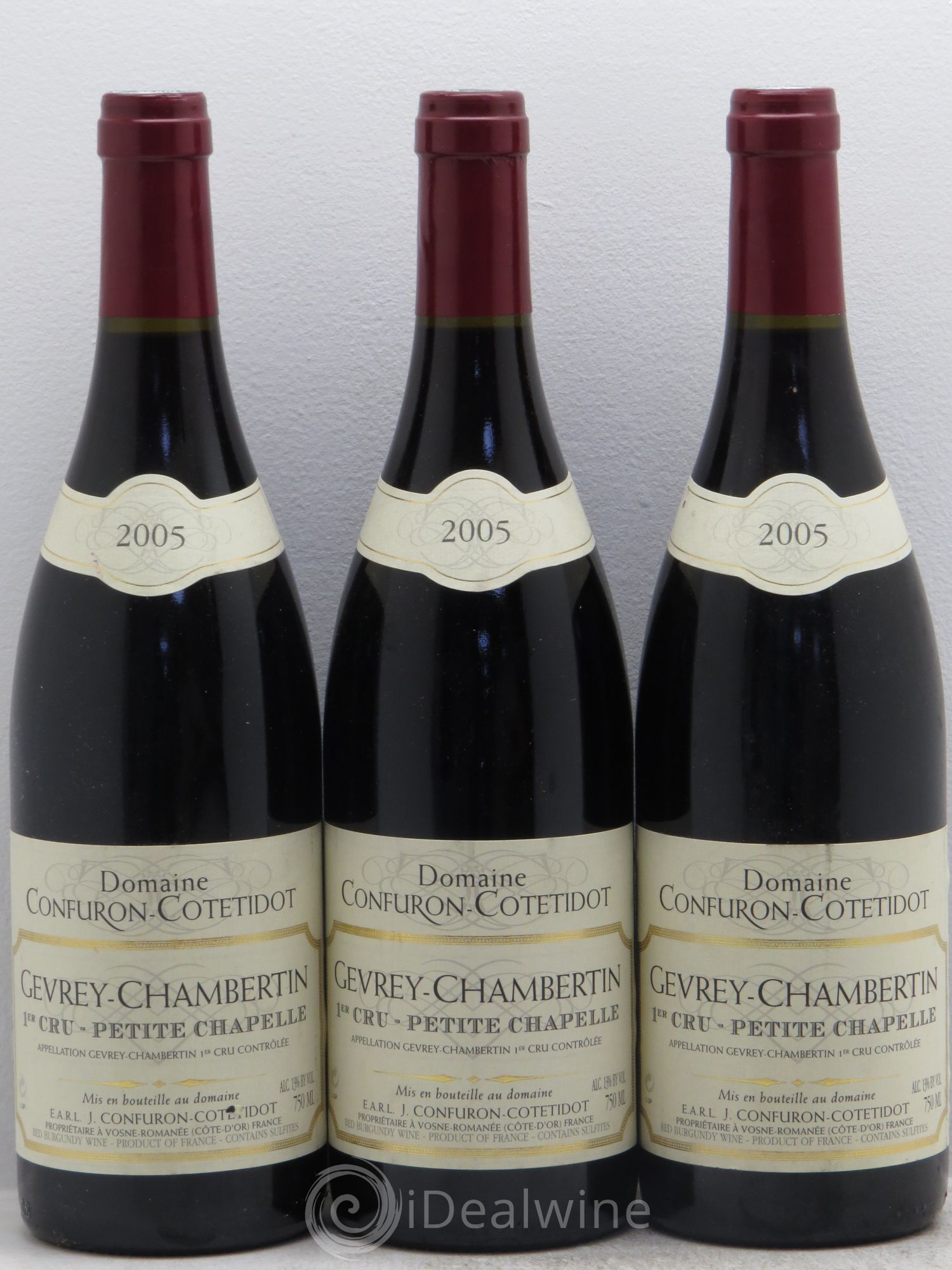 Gevrey-Chambertin 1er Cru Petite Chapelle Confuron-Cotetidot 2005 - Lot de 3 bouteilles - 0