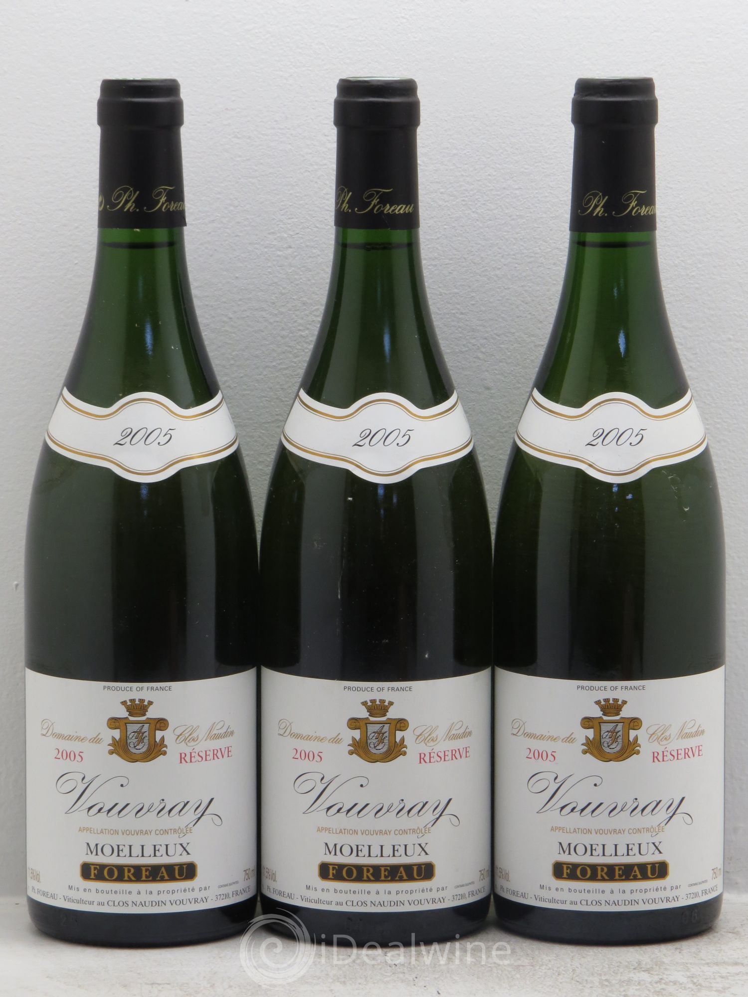 Vouvray Moelleux Réserve Clos Naudin - Philippe Foreau 2005 - Lotto di 3 bottiglie - 0