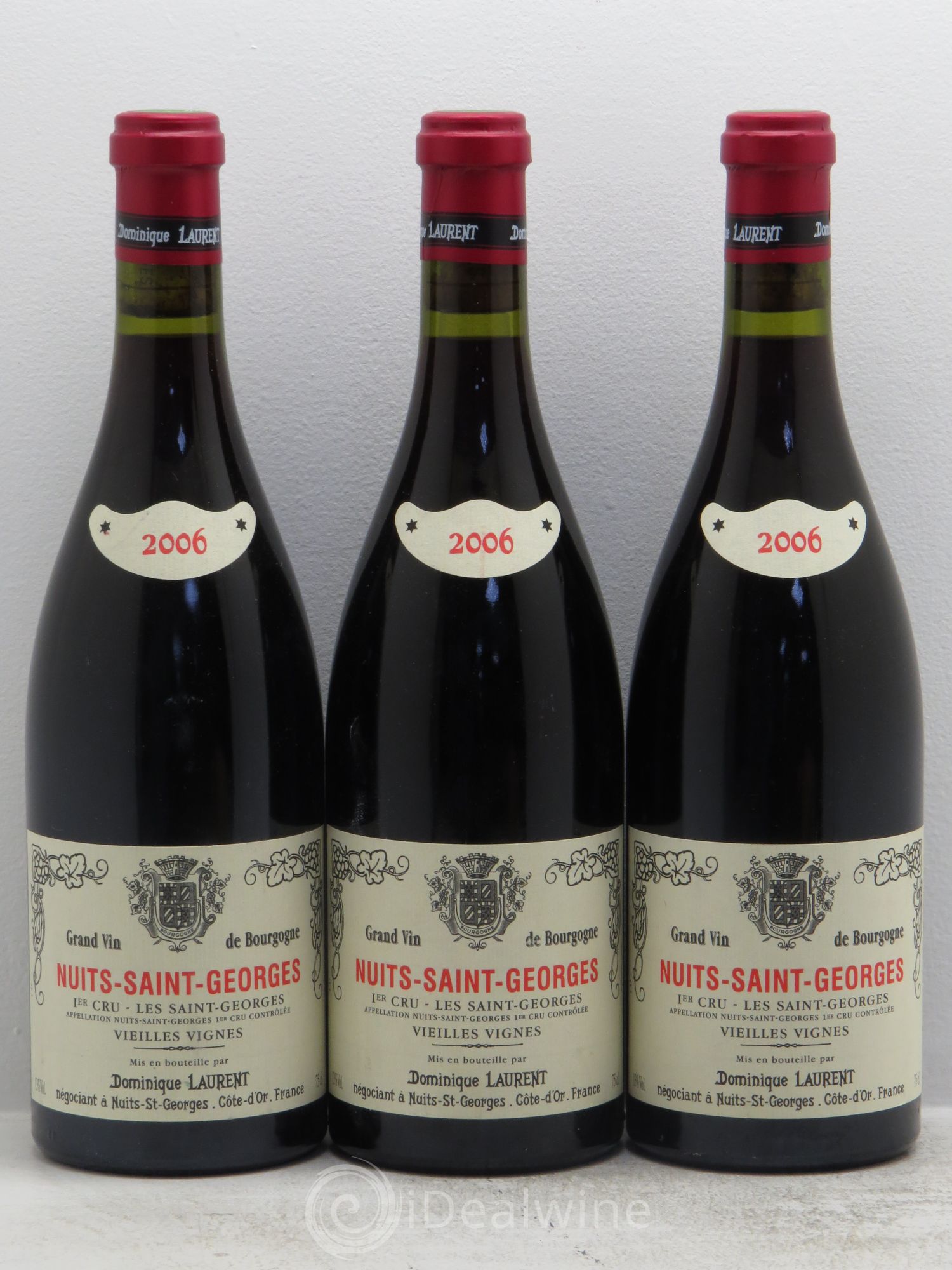 Nuits-Saint-Georges 1er Cru Les Saints Georges Vieilles Vignes Dominique Laurent Vieilles Vignes 2006 - Lot de 3 bouteilles - 0