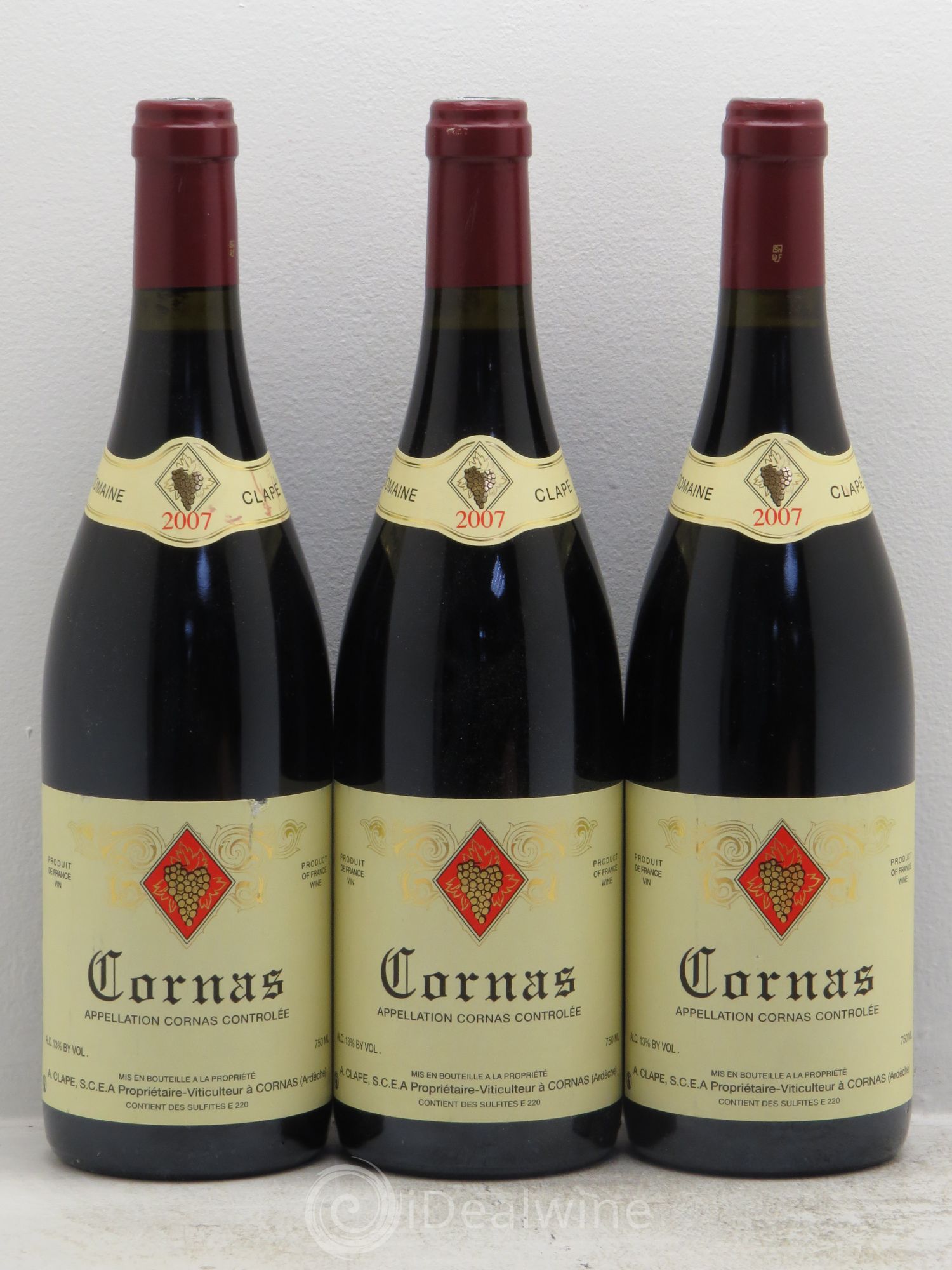 Cornas Auguste Clape 2007 - Lot de 3 bouteilles - 0
