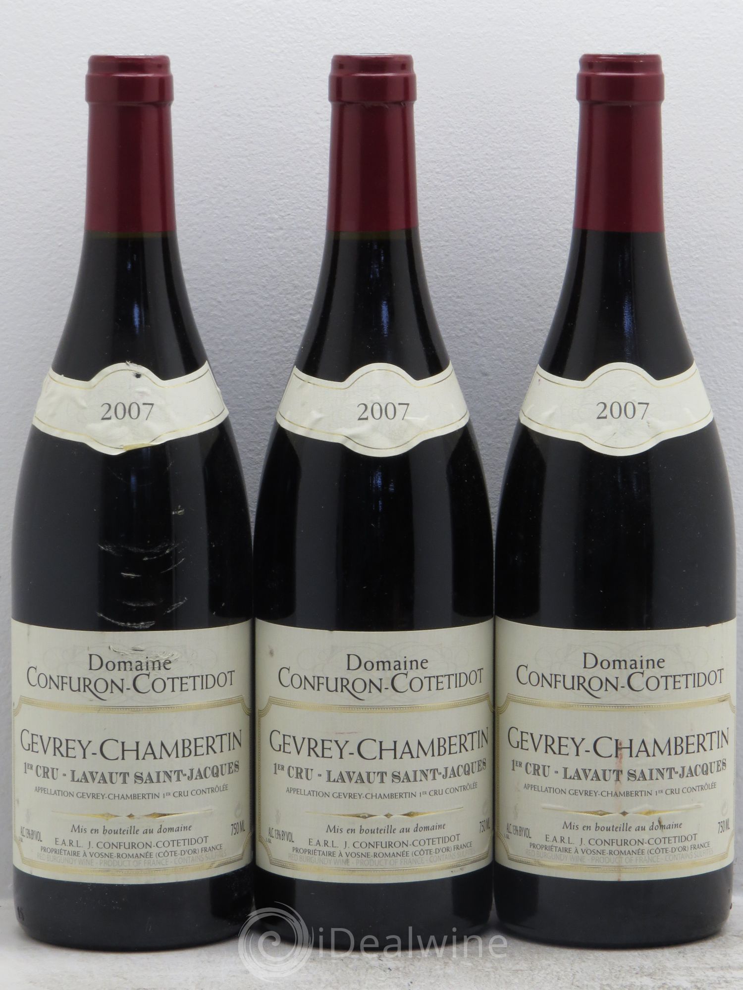 Gevrey-Chambertin 1er Cru 2007 - Lot de 3 bouteilles - 0