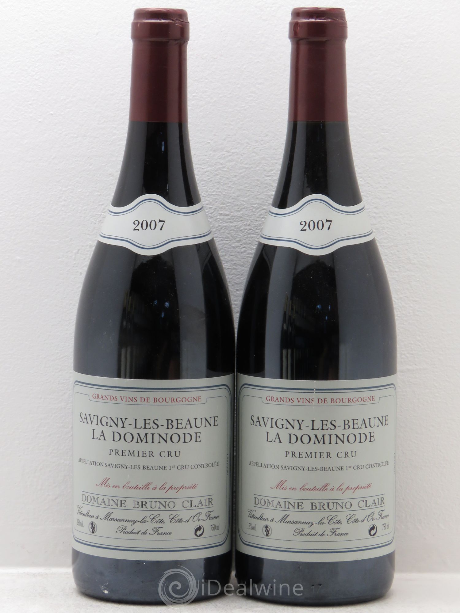 Savigny-lès-Beaune 1er Cru La Dominode Bruno Clair (Domaine) 2007 - Lot de 2 bouteilles - 0