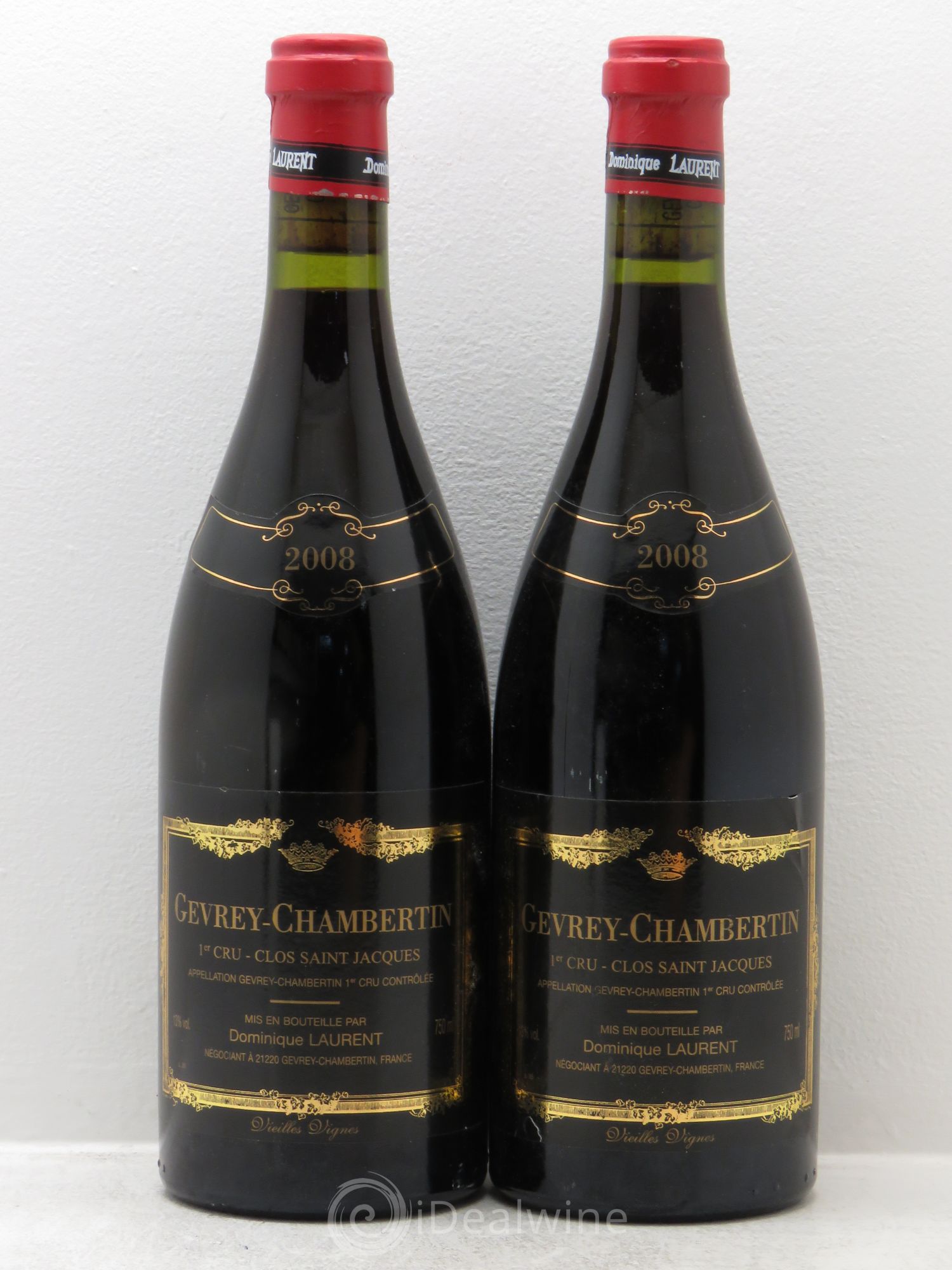 Gevrey-Chambertin 1er Cru Clos Saint Jacques Dominique Laurent 2008 - Lot de 2 bouteilles - 0