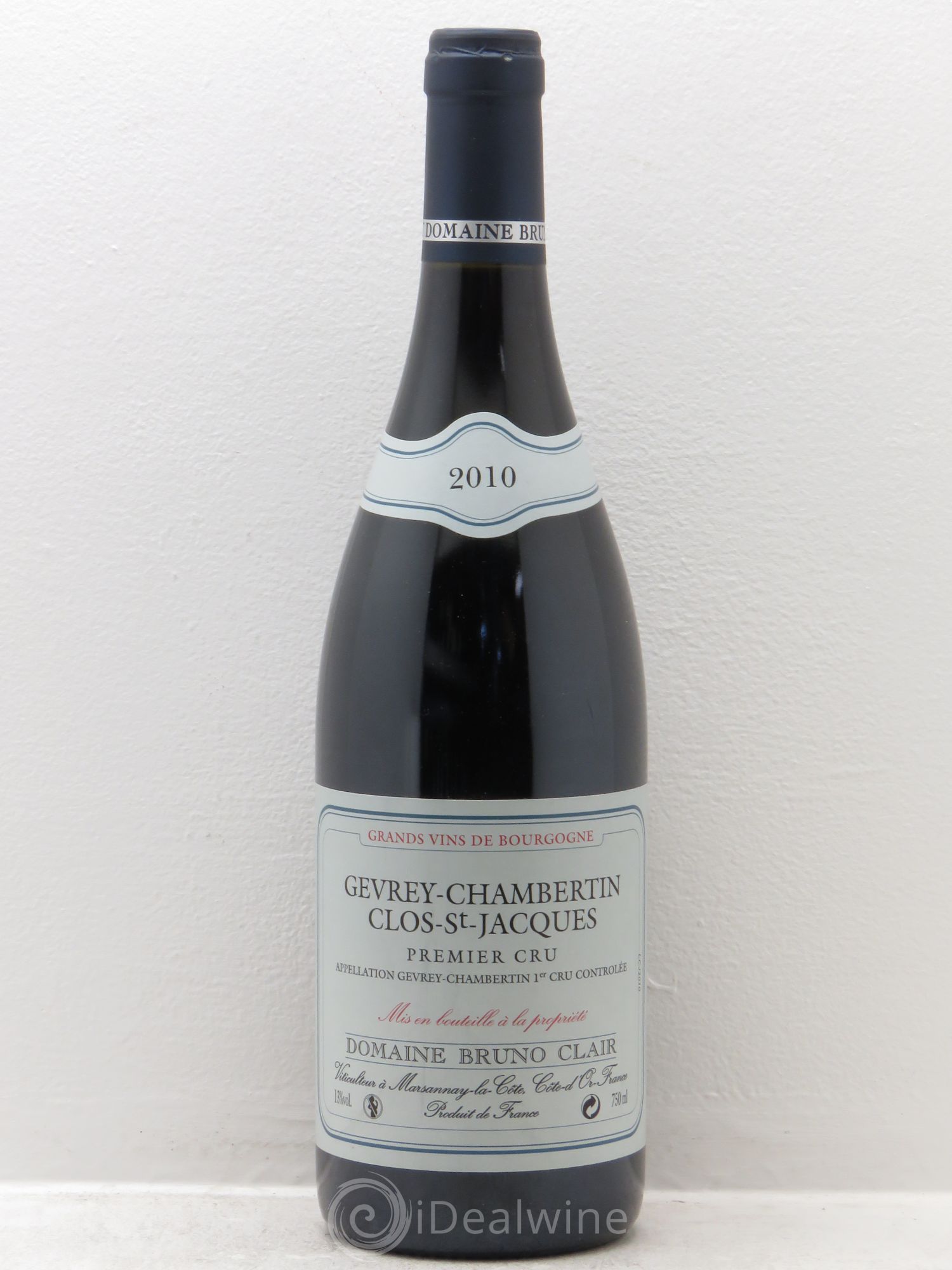 Gevrey-Chambertin 1er Cru Clos Saint-Jacques Bruno Clair (Domaine) 2010 - Lot de 1 bouteille - 0