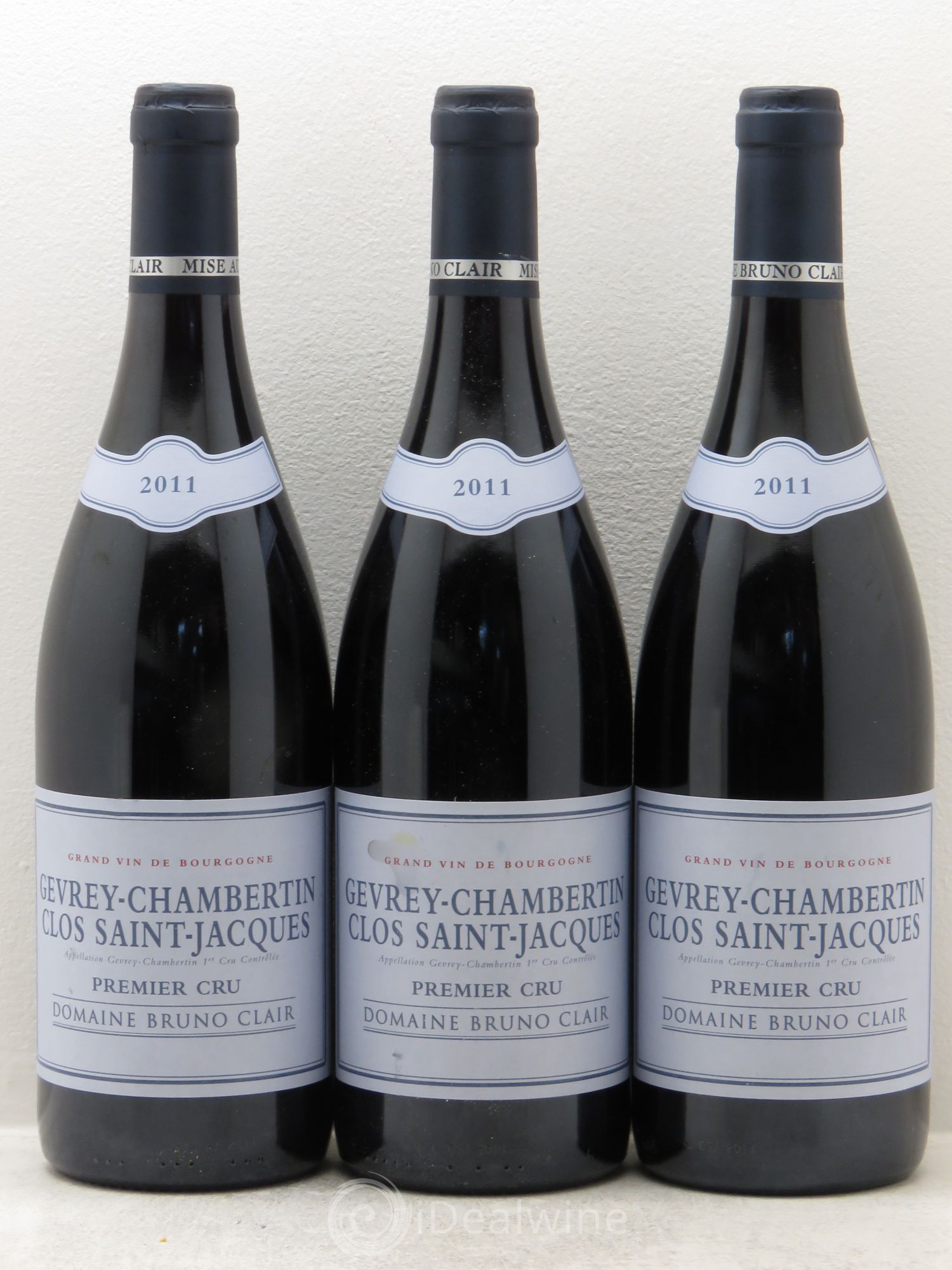 Gevrey-Chambertin 1er Cru Clos Saint-Jacques Bruno Clair (Domaine) 2011 - Lot de 3 bouteilles - 0