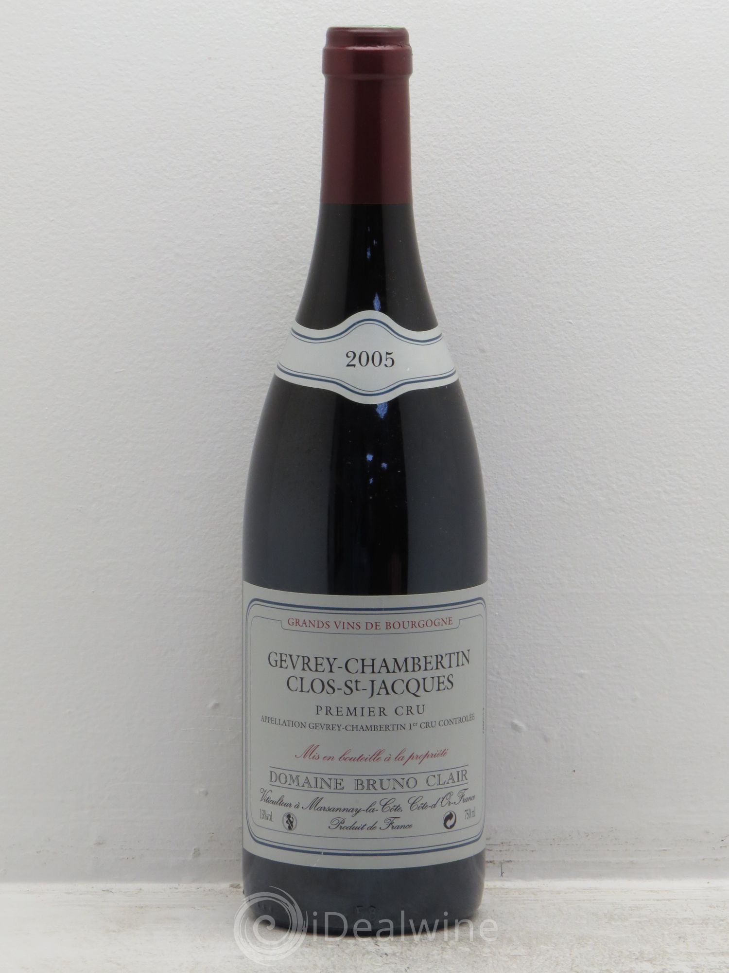 Gevrey-Chambertin 1er Cru Clos Saint-Jacques Bruno Clair (Domaine) 2005 - Lot de 1 bouteille - 0