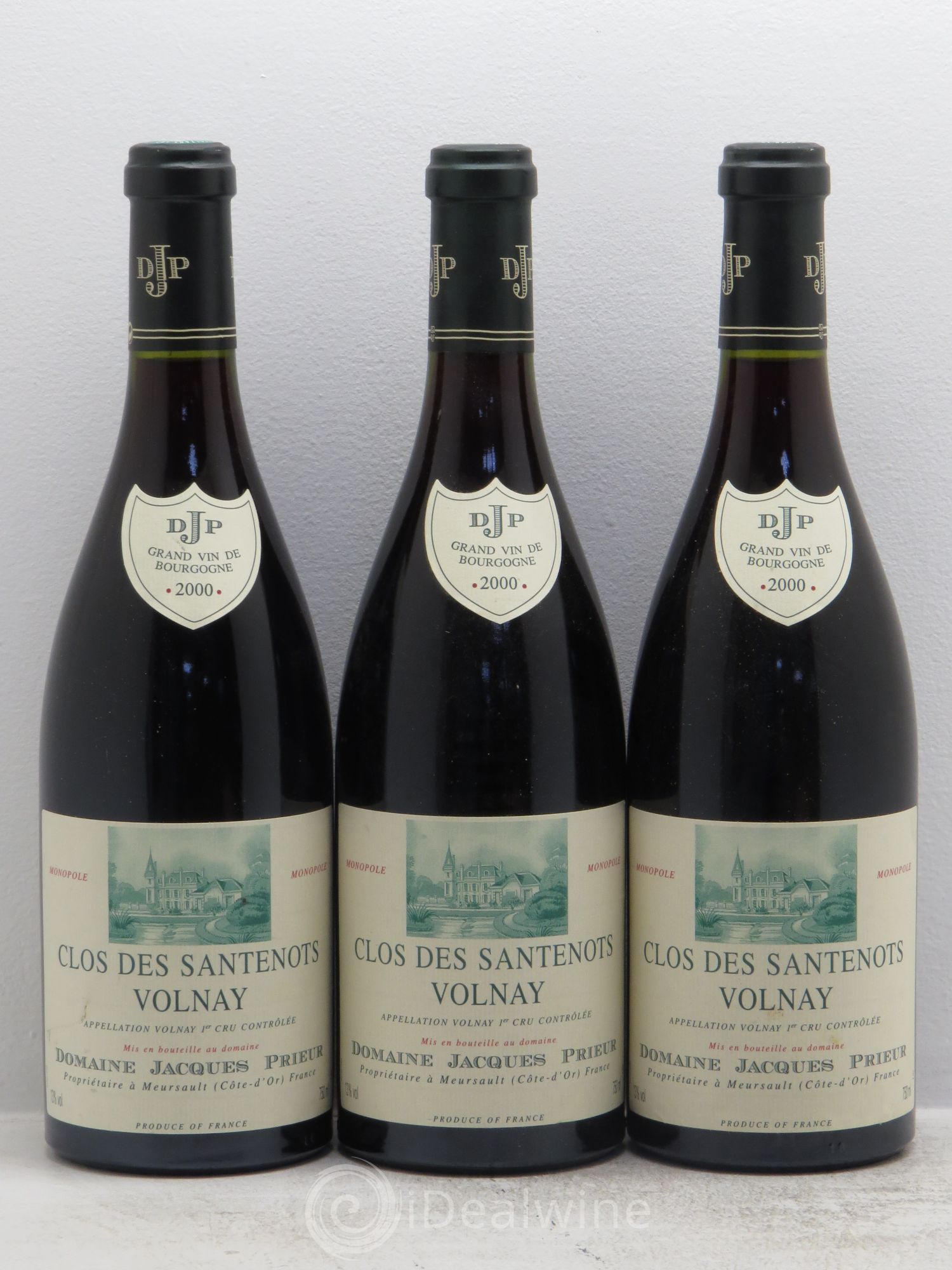 Volnay 1er Cru Clos des Santenots Jacques Prieur (Domaine) 2000 - Lot de 3 bouteilles - 0