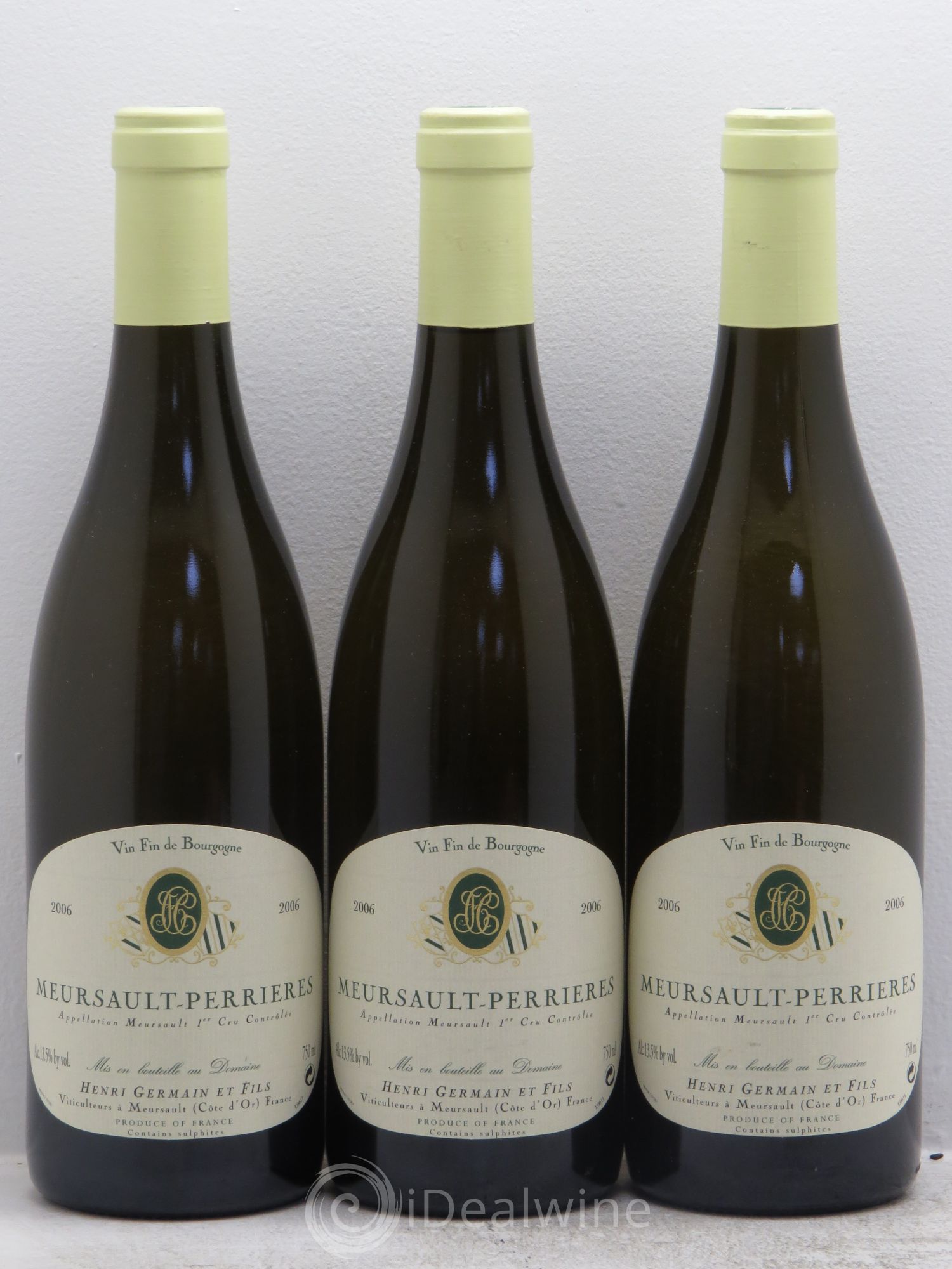 Meursault 1er Cru Henri Germain 2006 - Lot de 3 bouteilles - 0