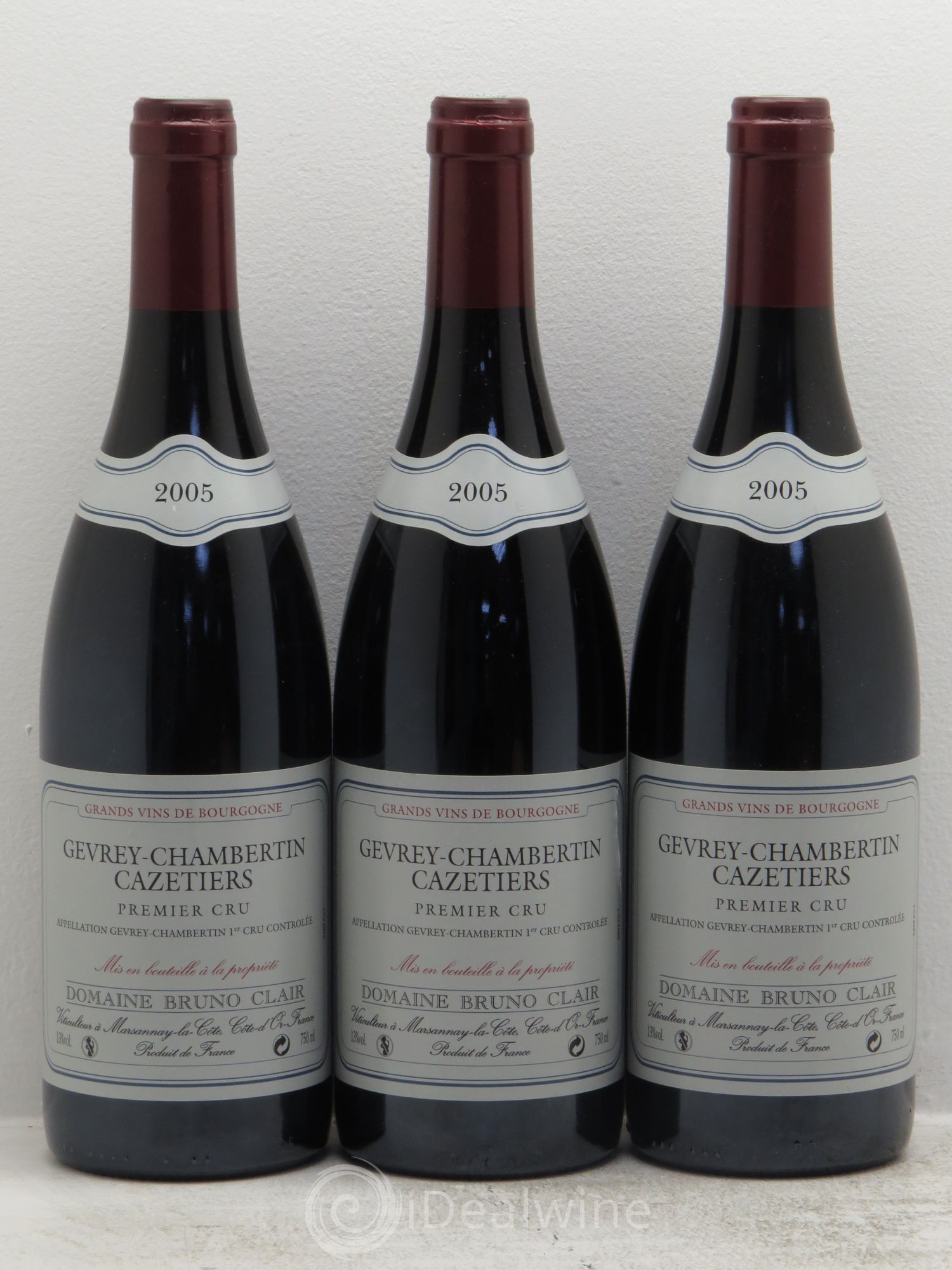 Gevrey-Chambertin 1er Cru Les Cazetiers Bruno Clair (Domaine) 2005 - Lot de 3 bouteilles - 0