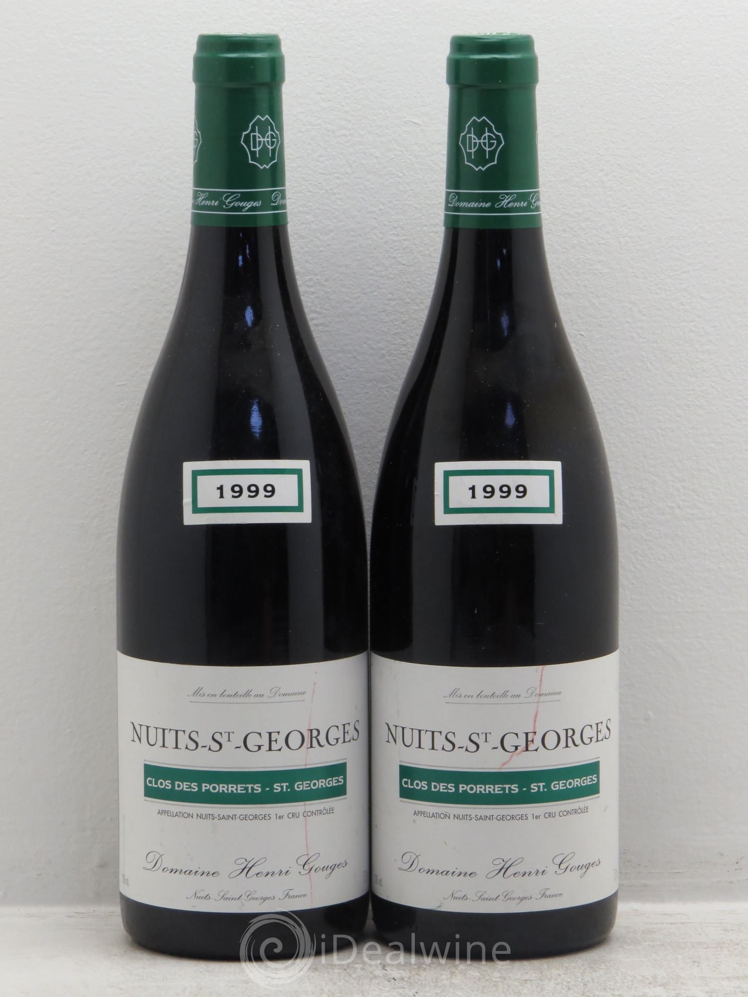 Nuits-Saint-Georges 1er Cru Clos des Porrets St Georges Henri Gouges 1999 - Lot de 2 bouteilles - 0