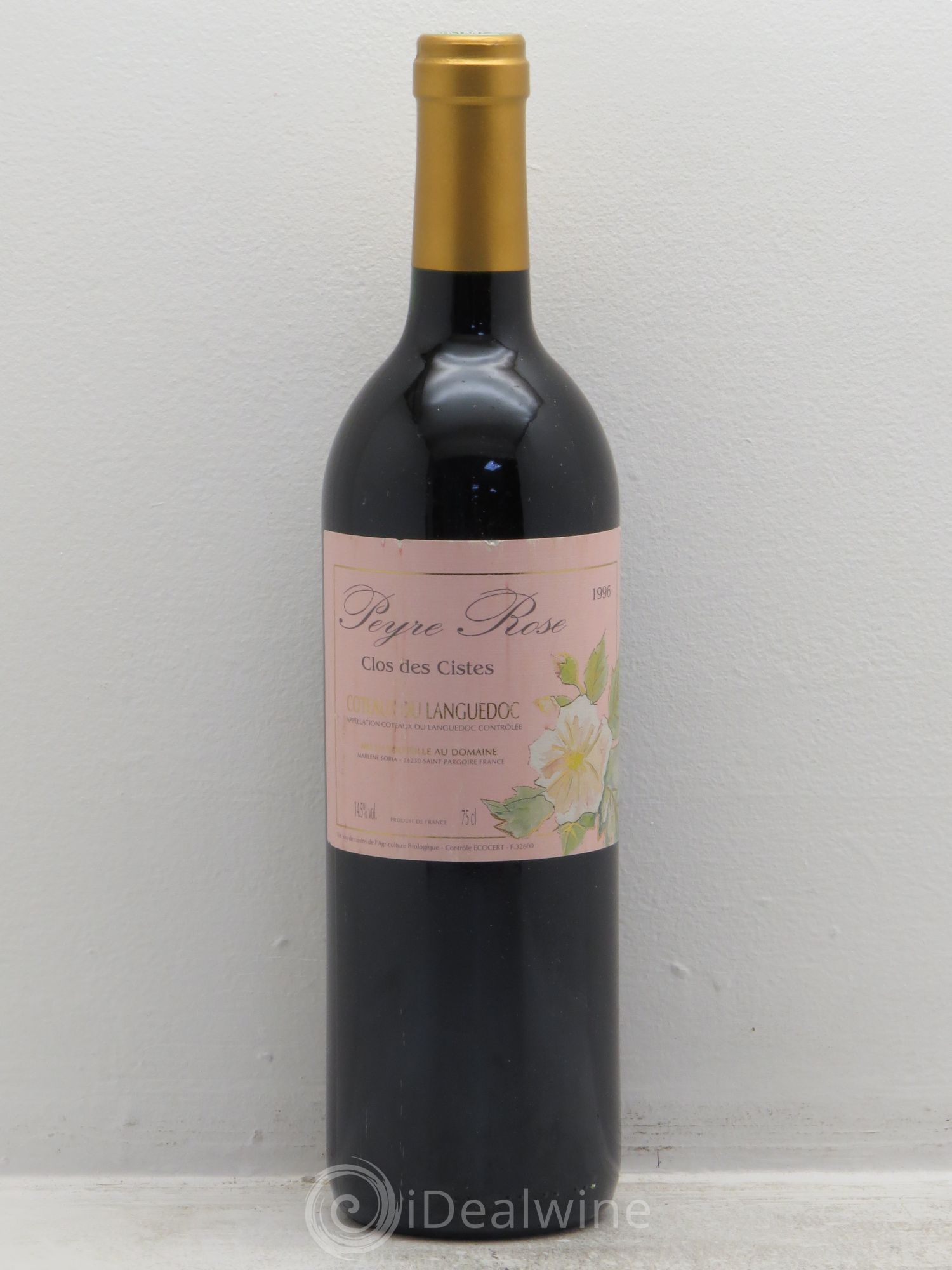 Vin de France (anciennement Coteaux du Languedoc) Domaine Peyre Rose Les Cistes Marlène Soria 1996 - Lot de 1 bouteille - 0