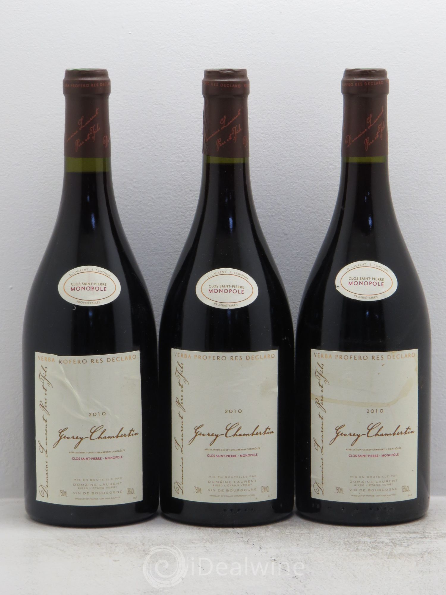 Gevrey-Chambertin Clos Saint Pierre - Dominique Laurent 2010 - Posten von 3 Flaschen - 0