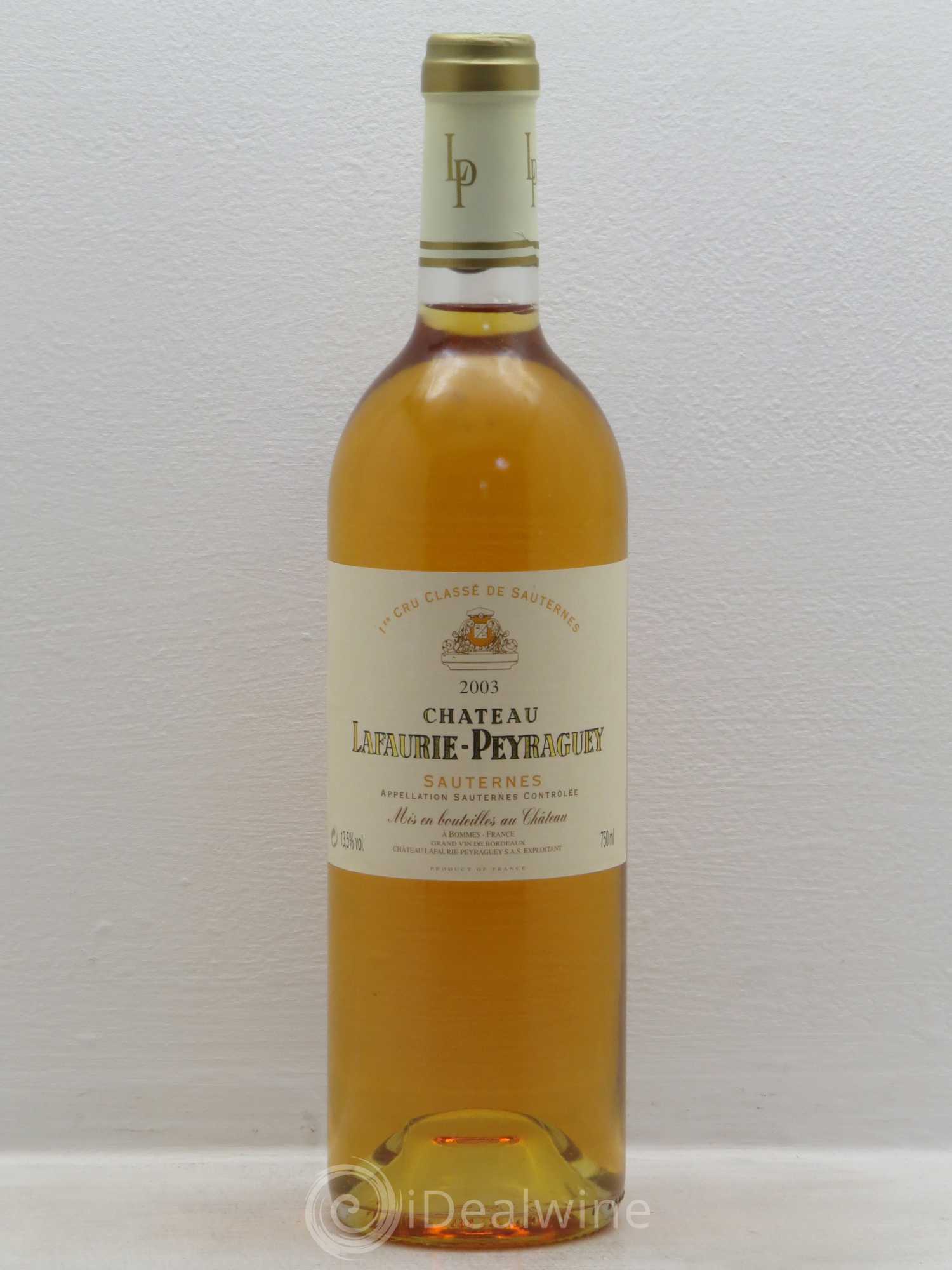 Château Lafaurie-Peyraguey 1er Grand Cru Classé (senza prezzo di riserva) 2003 - Lotto di 1 bottiglia - 0