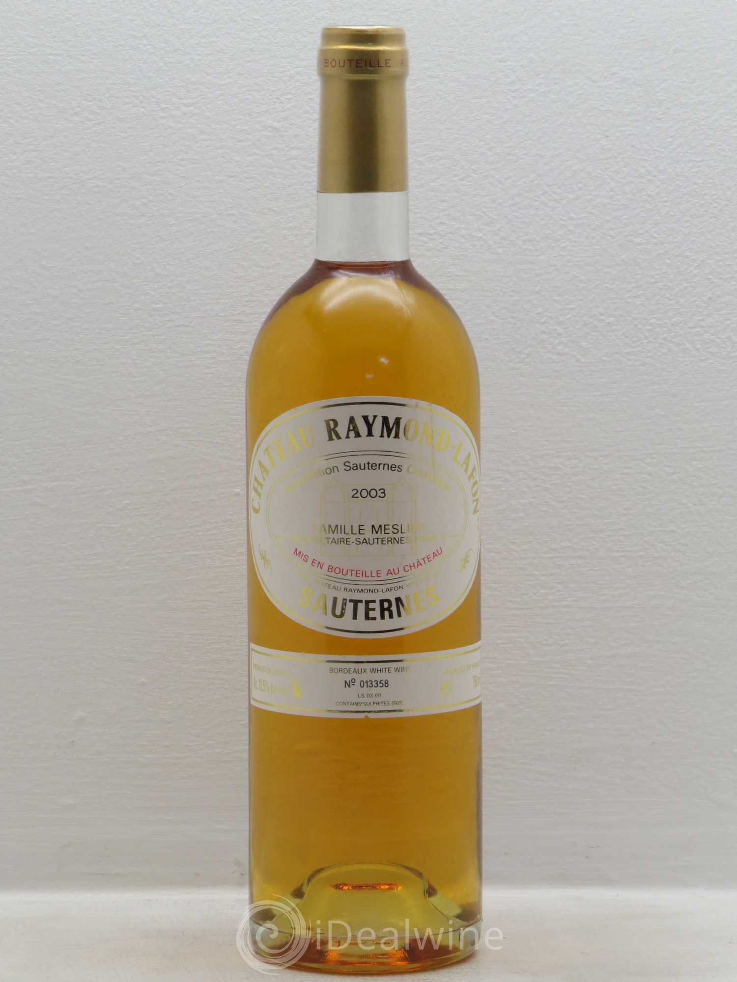 Château Raymond Lafon (senza prezzo di riserva) 2003 - Lotto di 1 bottiglia - 0
