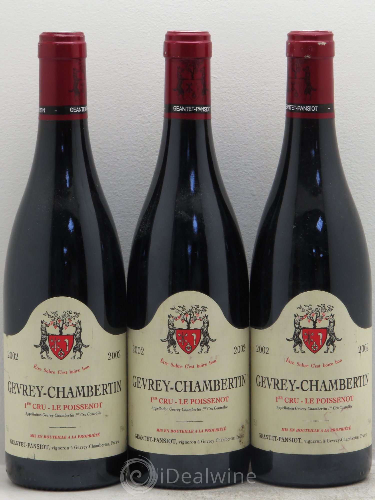 Gevrey-Chambertin 1er Cru Le Poissenot Geantet-Pansiot 2002 - Lot de 3 bouteilles - 0