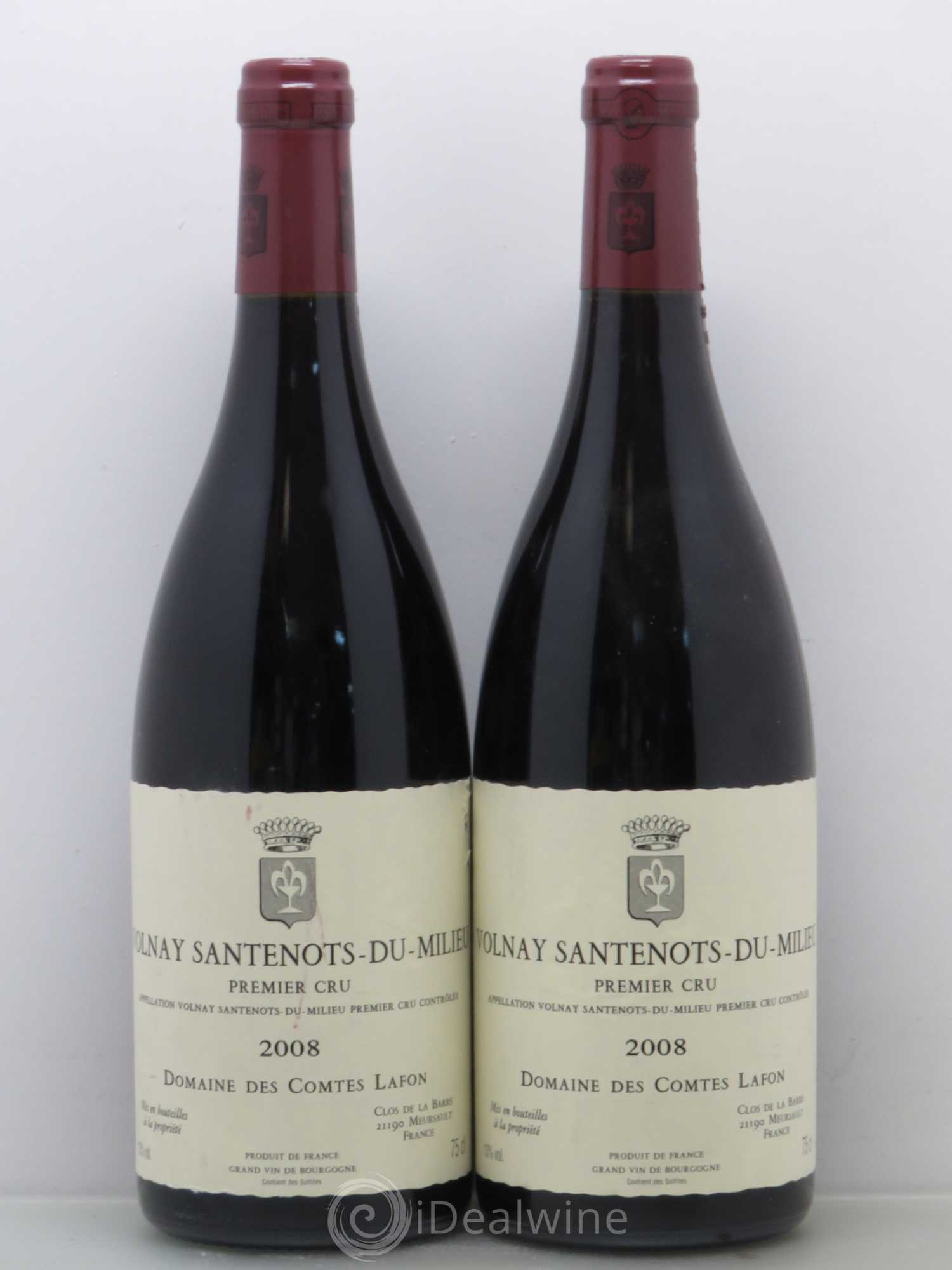 Volnay 1er Cru Santenots du Milieu Comtes Lafon (Domaine des) 2008 - Lot de 2 bouteilles - 0