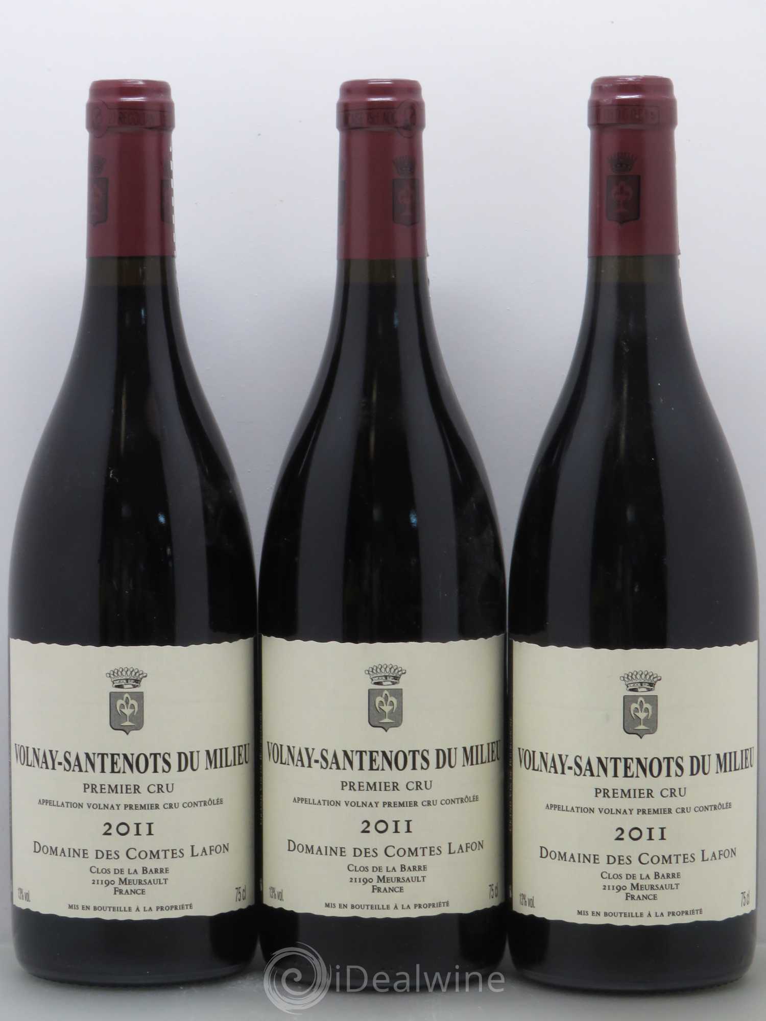 Volnay 1er Cru Santenots du Milieu Comtes Lafon (Domaine des) 2011 - Lot de 3 bouteilles - 0