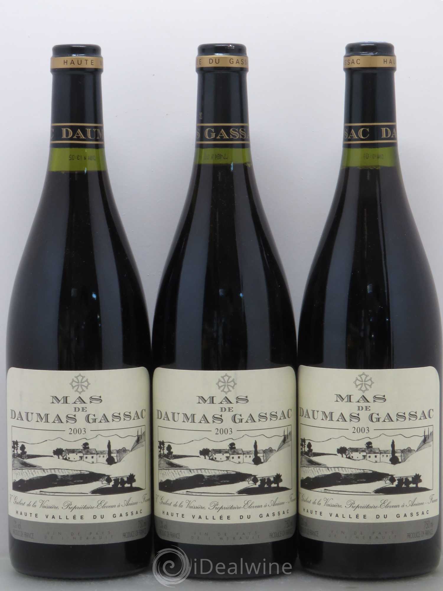 Saint-Guilhem-le-Désert - Cité d'Aniane Mas Daumas Gassac Famille Guibert de La Vaissière 2003 - Lot de 6 bouteilles - 1