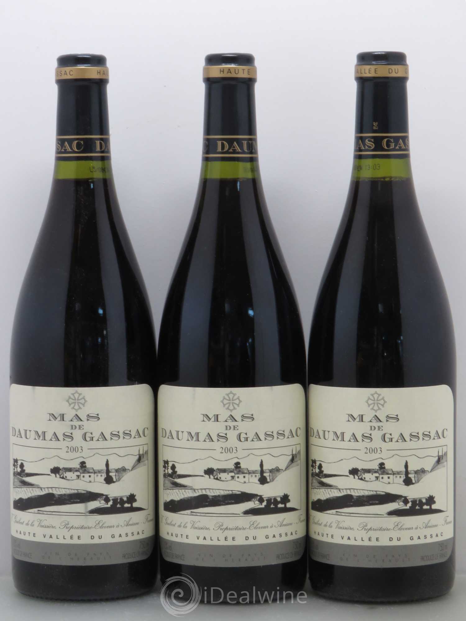 Saint-Guilhem-le-Désert - Cité d'Aniane Mas Daumas Gassac Famille Guibert de La Vaissière 2003 - Lot de 6 bouteilles - 1