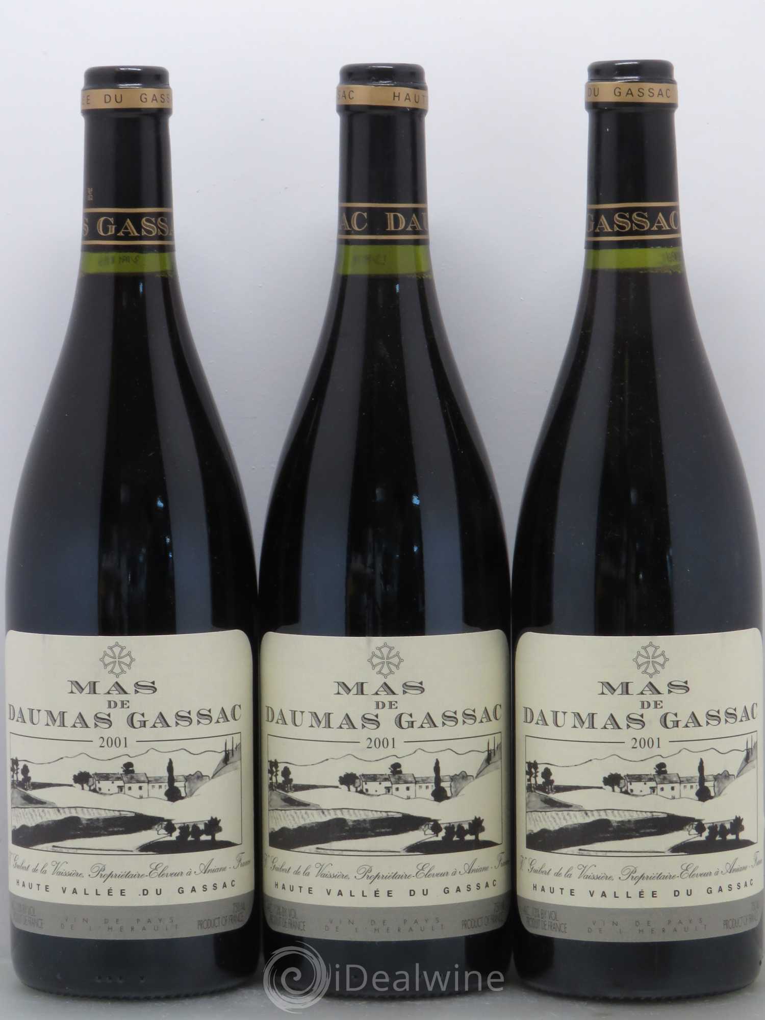 Saint-Guilhem-le-Désert - Cité d'Aniane Mas Daumas Gassac Famille Guibert de La Vaissière 2001 - Lot de 6 bouteilles - 1