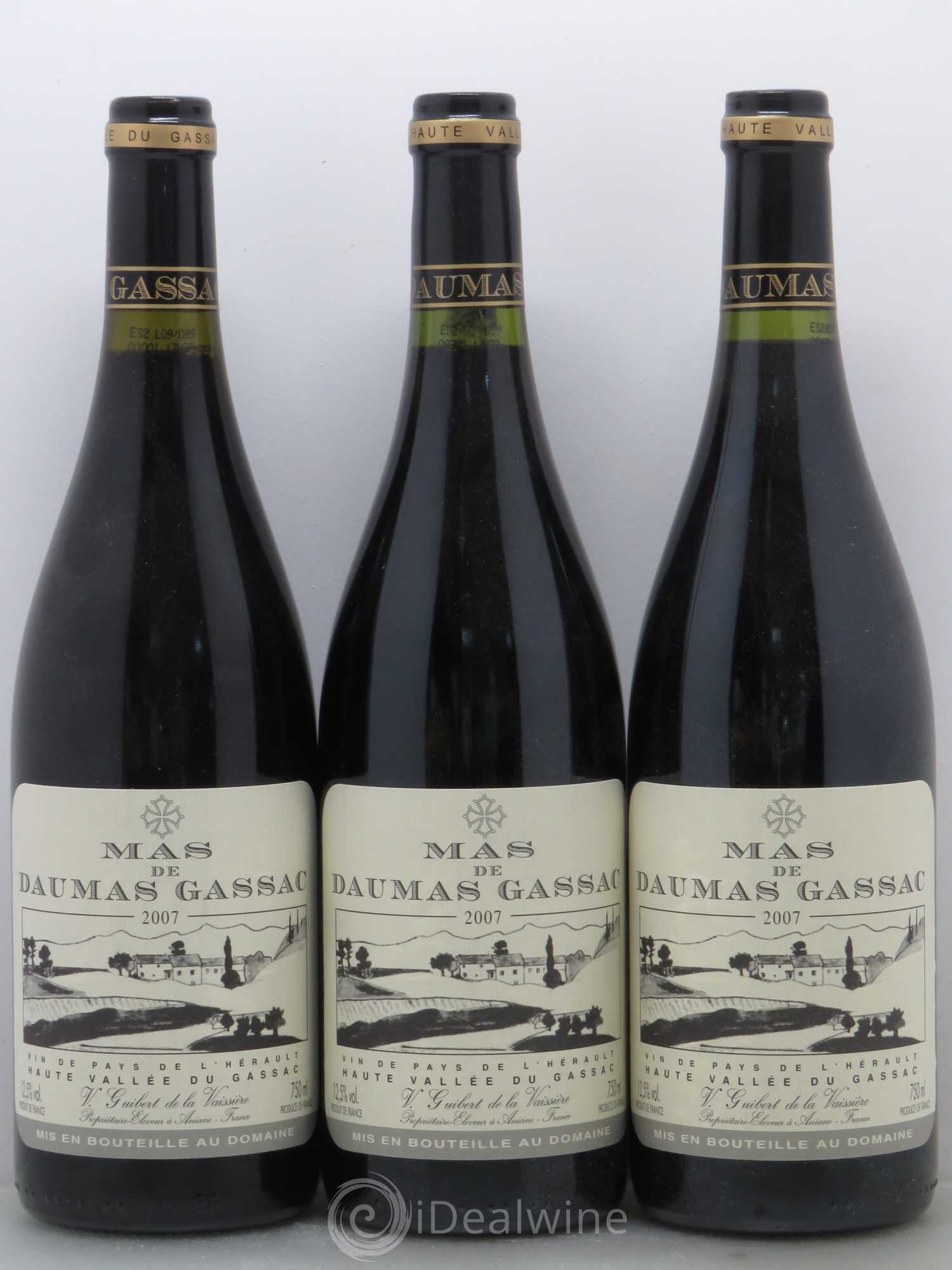 Saint-Guilhem-le-Désert - Cité d'Aniane Mas Daumas Gassac Famille Guibert de La Vaissière 2007 - Lot de 6 bouteilles - 1