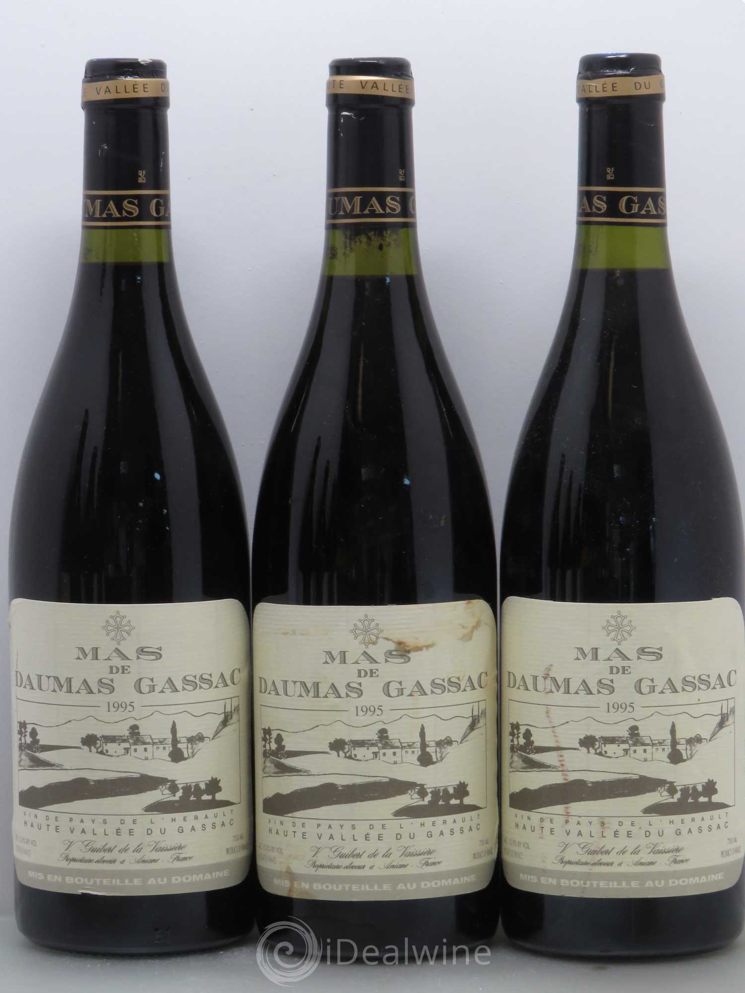 Saint-Guilhem-le-Désert - Cité d'Aniane Mas Daumas Gassac Famille Guibert de La Vaissière 1995 - Lot de 6 bouteilles - 1