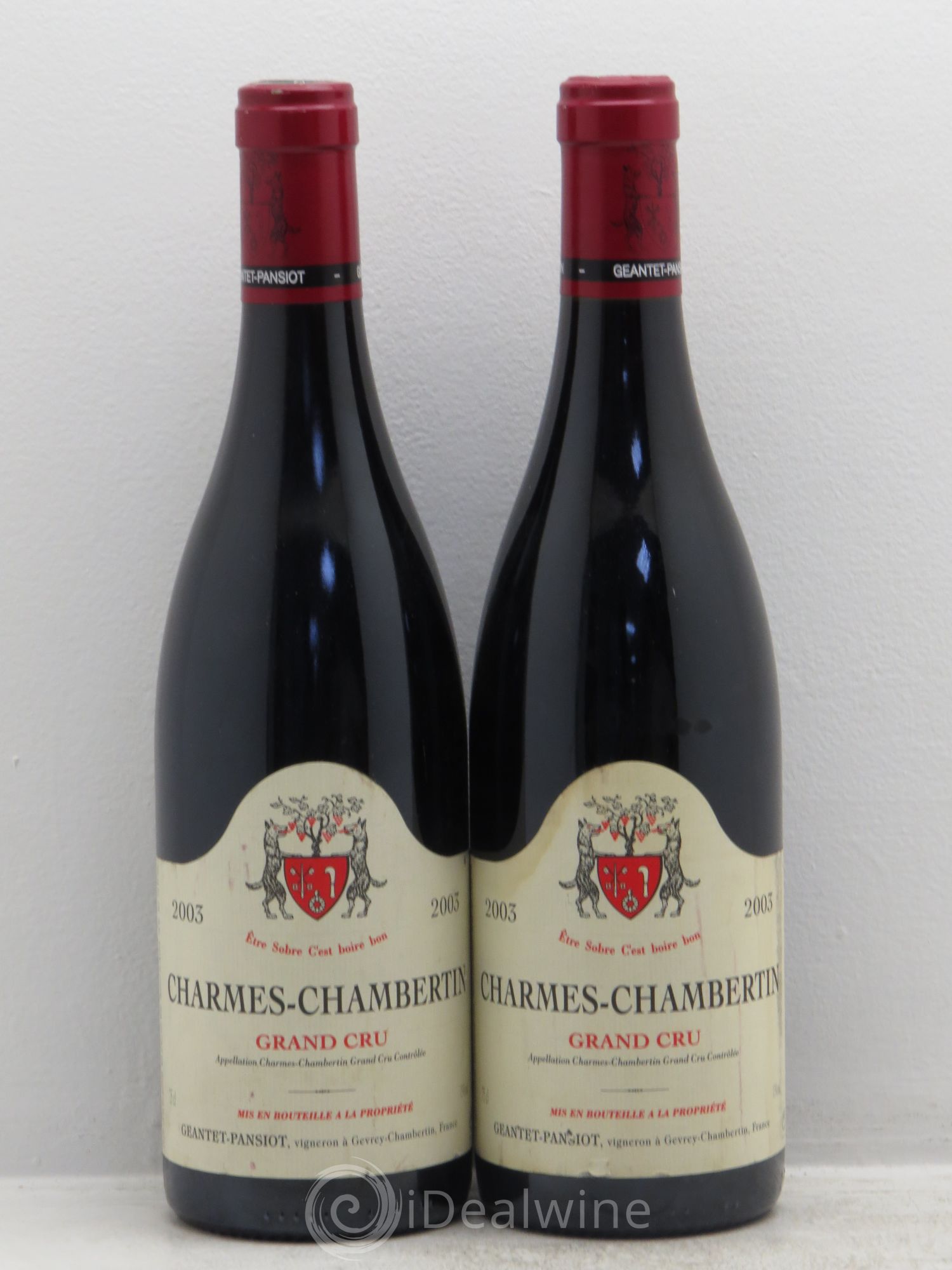 Charmes-Chambertin Grand Cru Geantet-Pansiot 2003 - Lot de 2 bouteilles - 0